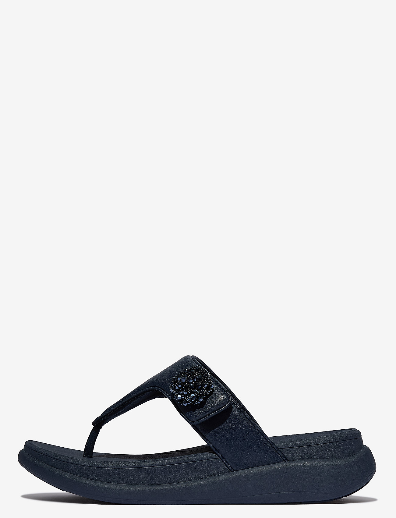 FitFlop - F-MODE GO BEADIE-BUTTON ADJ. FLATFORM T/P SANDALS - platform sandals - midnight navy - 0