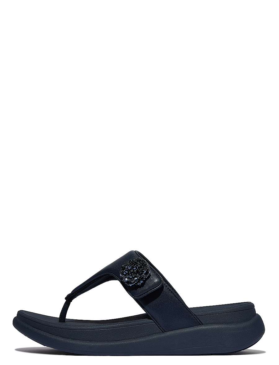 FitFlop - F-MODE GO BEADIE-BUTTON ADJ. FLATFORM T/P SANDALS - midnight navy - 1