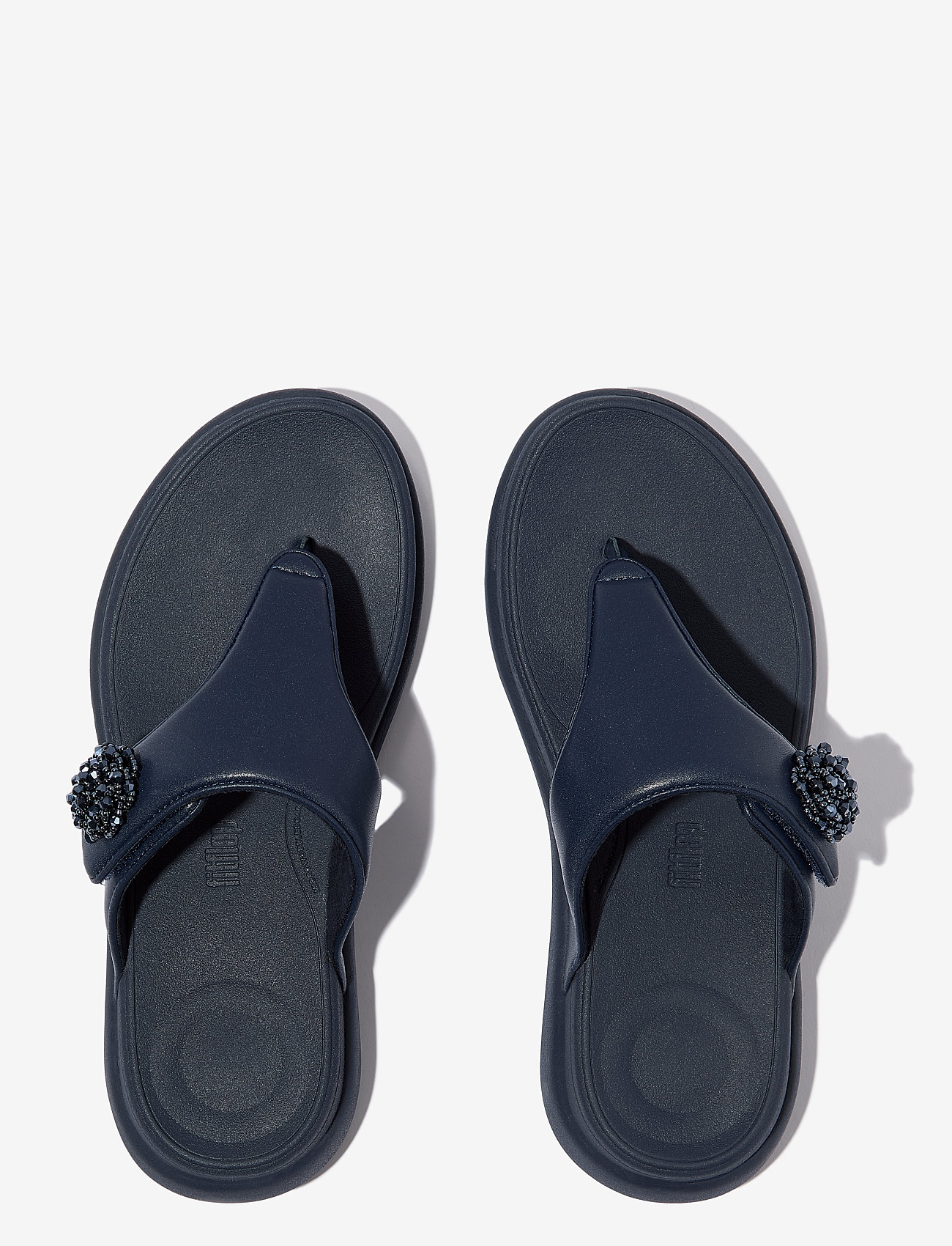 FitFlop - F-MODE GO BEADIE-BUTTON ADJ. FLATFORM T/P SANDALS - platform sandals - midnight navy - 1