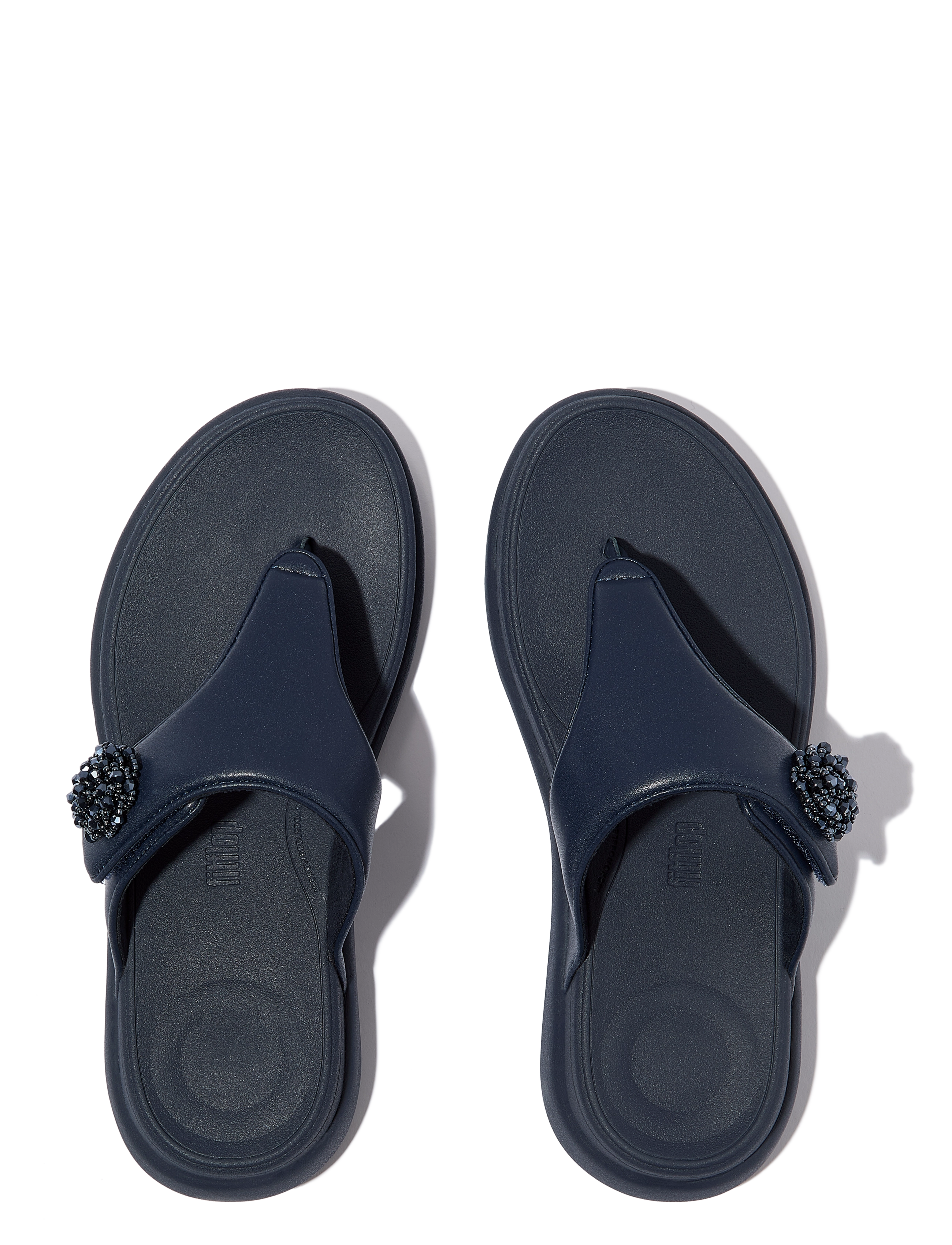 FitFlop - F-MODE GO BEADIE-BUTTON ADJ. FLATFORM T/P SANDALS - midnight navy - 2