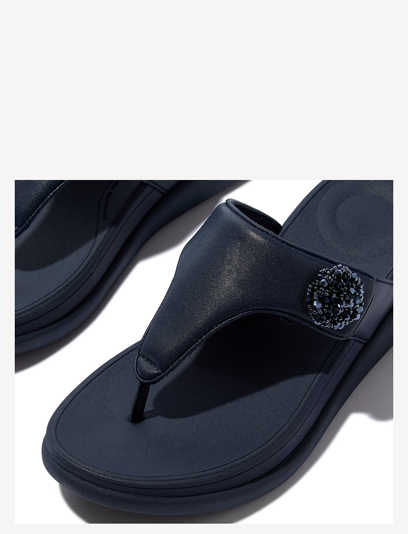FitFlop - F-MODE GO BEADIE-BUTTON ADJ. FLATFORM T/P SANDALS - platform sandals - midnight navy - 2
