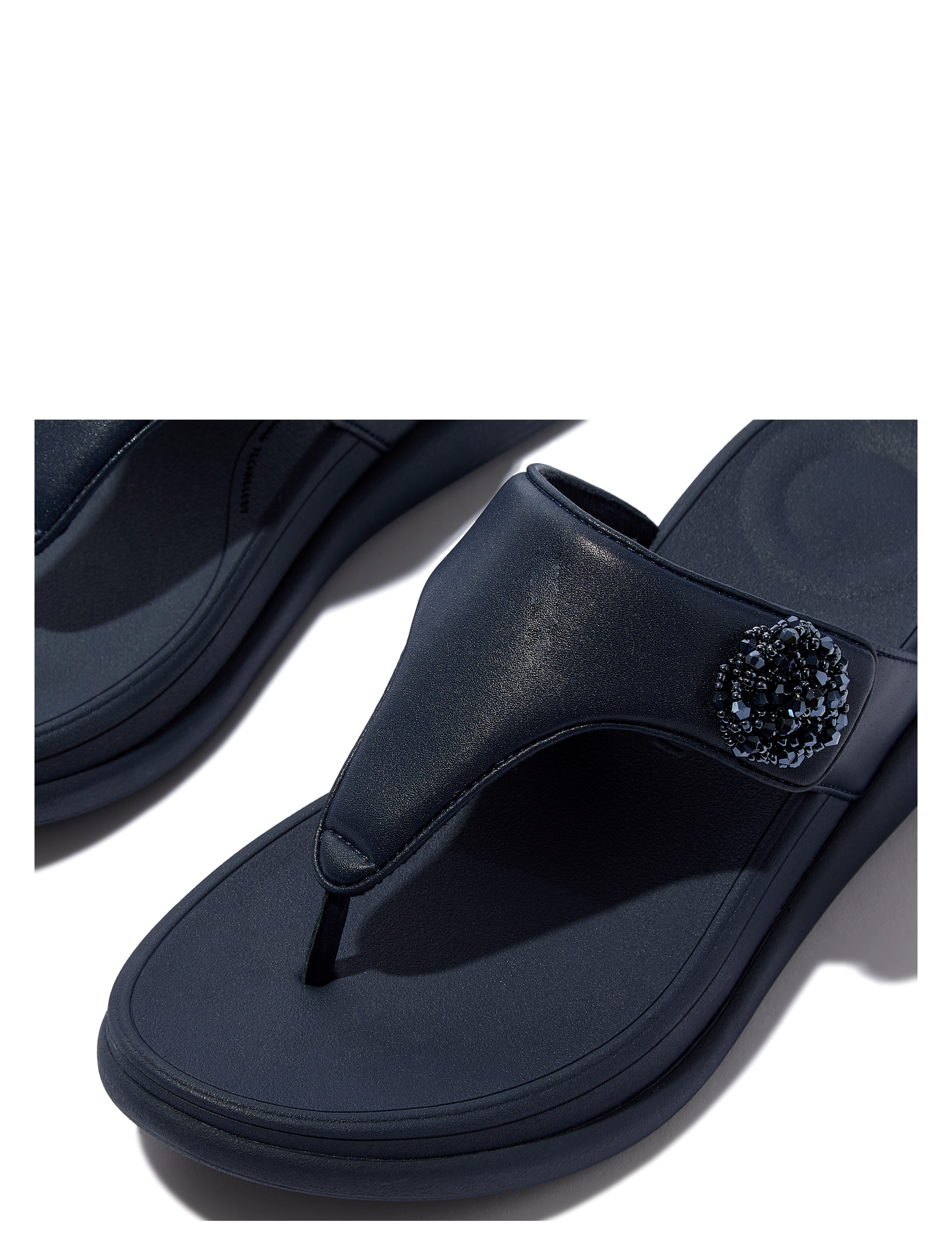 FitFlop - F-MODE GO BEADIE-BUTTON ADJ. FLATFORM T/P SANDALS - midnight navy - 3