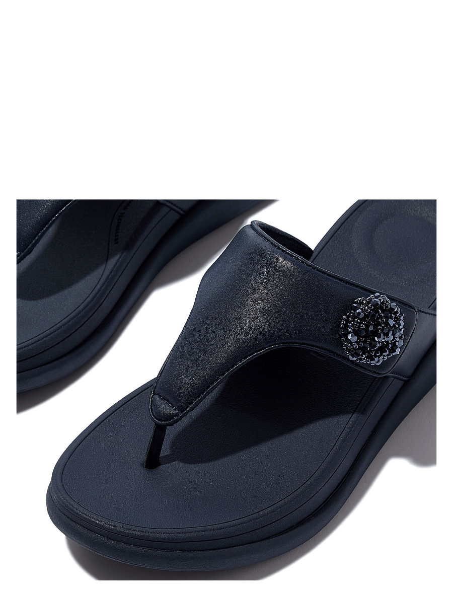FitFlop - F-MODE GO BEADIE-BUTTON ADJ. FLATFORM T/P SANDALS - midnight navy - 3