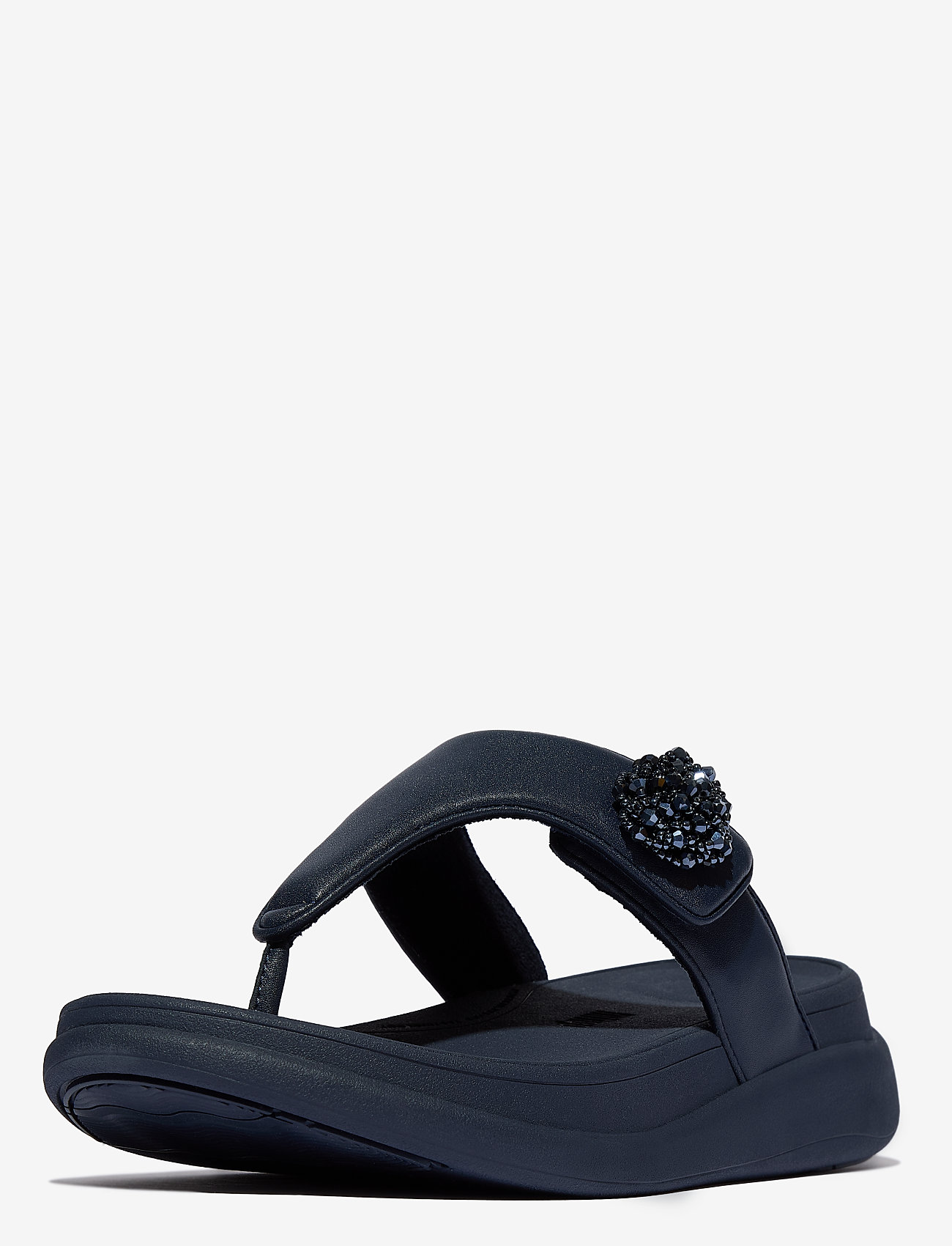 FitFlop - F-MODE GO BEADIE-BUTTON ADJ. FLATFORM T/P SANDALS - platform sandals - midnight navy - 3