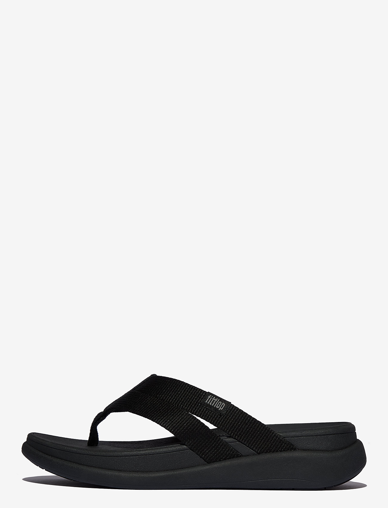 FitFlop - F-MODE GO WEBBING FLATFORM STRAPPY FLIP-FLOPS - kontsata sandaalid - all black - 0
