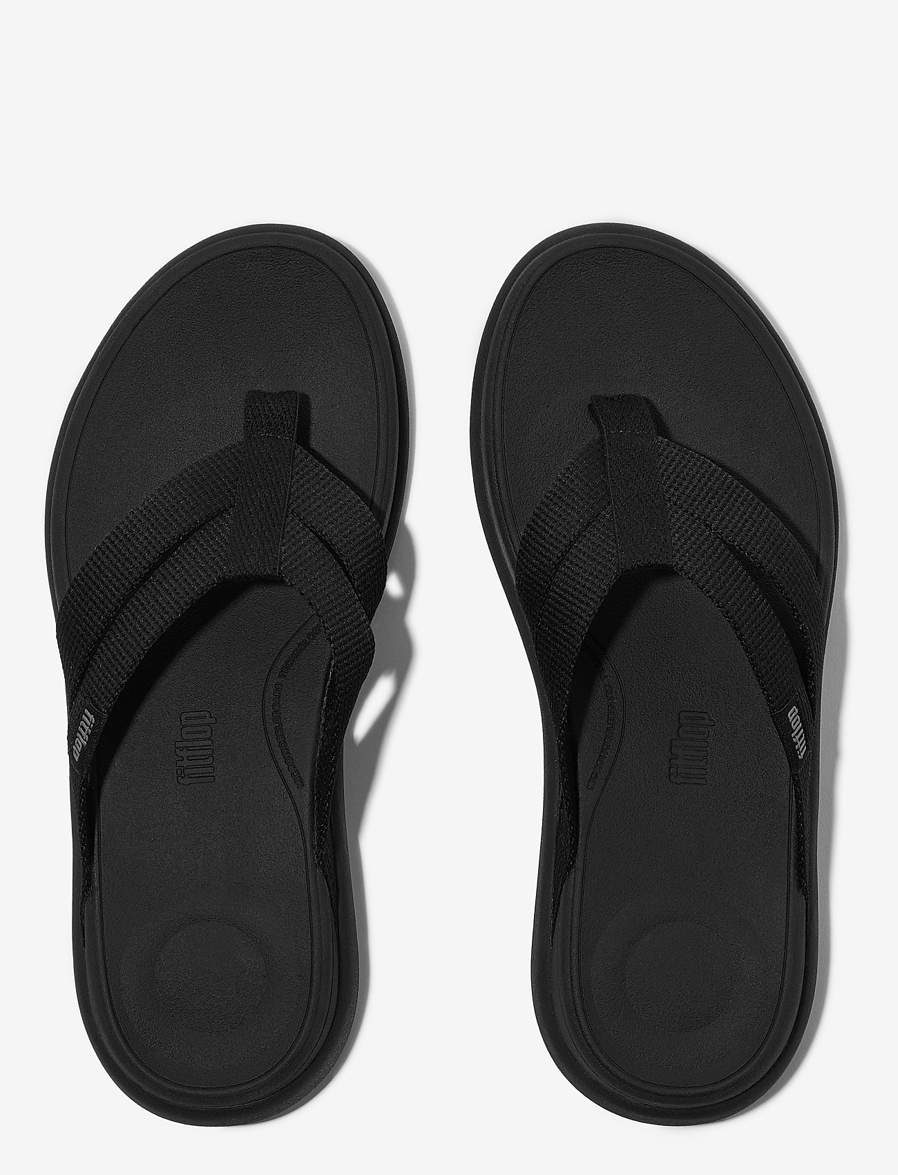 FitFlop - F-MODE GO WEBBING FLATFORM STRAPPY FLIP-FLOPS - kontsata sandaalid - all black - 1