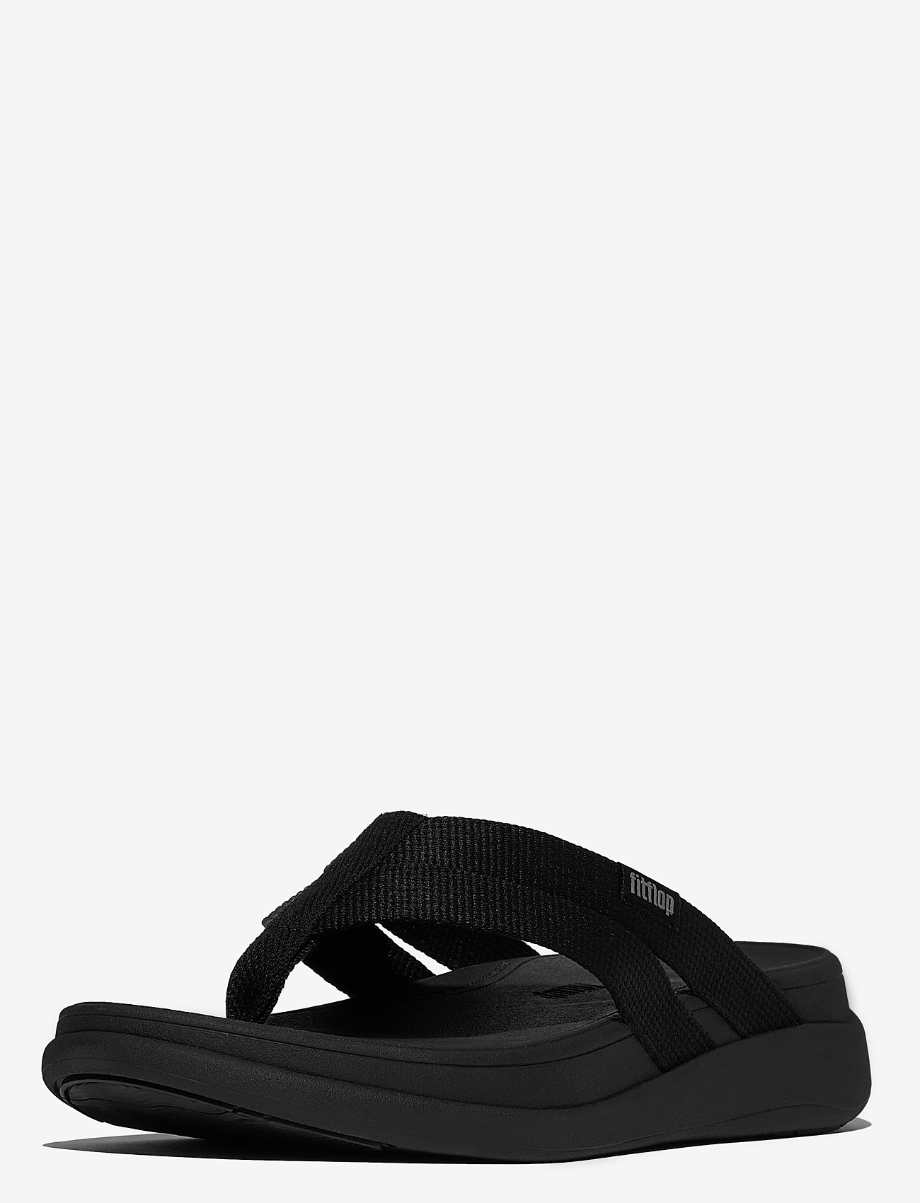 FitFlop - F-MODE GO WEBBING FLATFORM STRAPPY FLIP-FLOPS - kontsata sandaalid - all black - 3