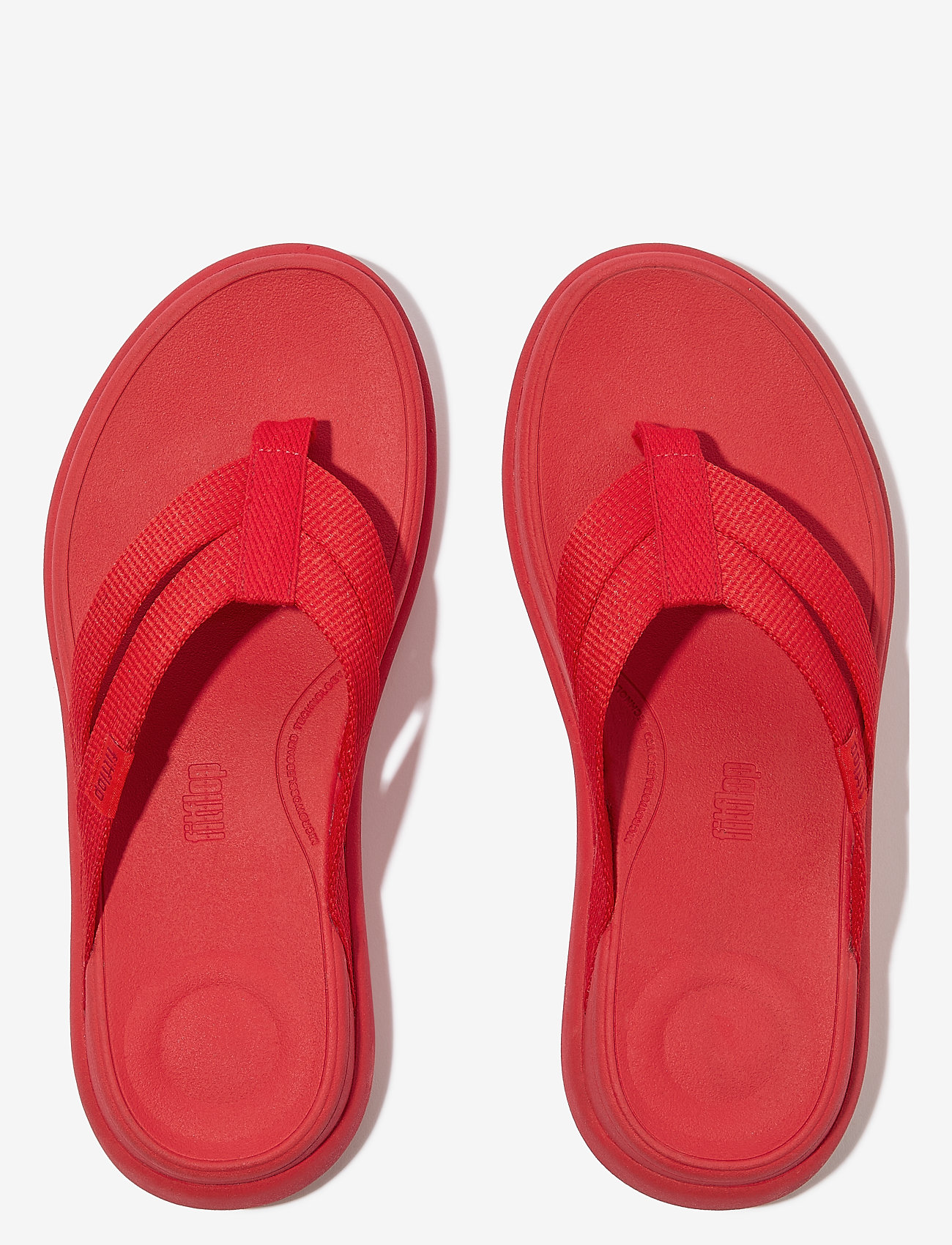 FitFlop - F-MODE GO WEBBING FLATFORM STRAPPY FLIP-FLOPS - flade sandaler - red - 1