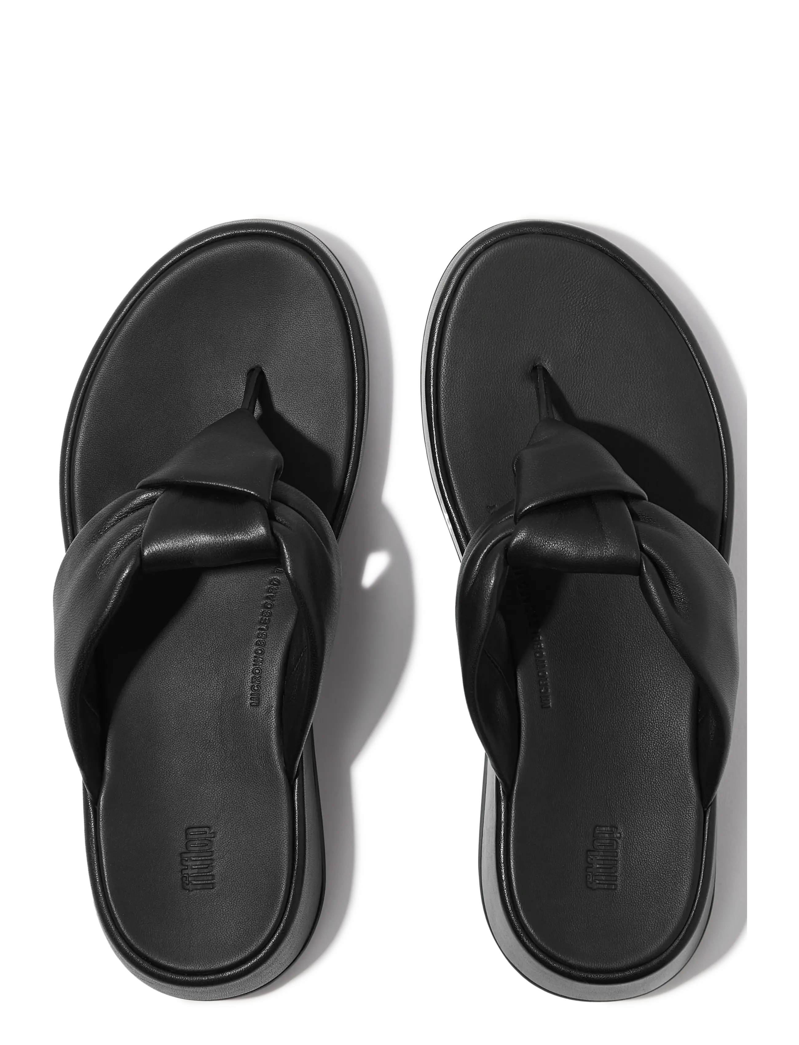 FitFlop - F-MODE KNOT SOFT-LEATHER FLATFORM TOE-POST SANDALS - sandales à plateforme - all black - 2