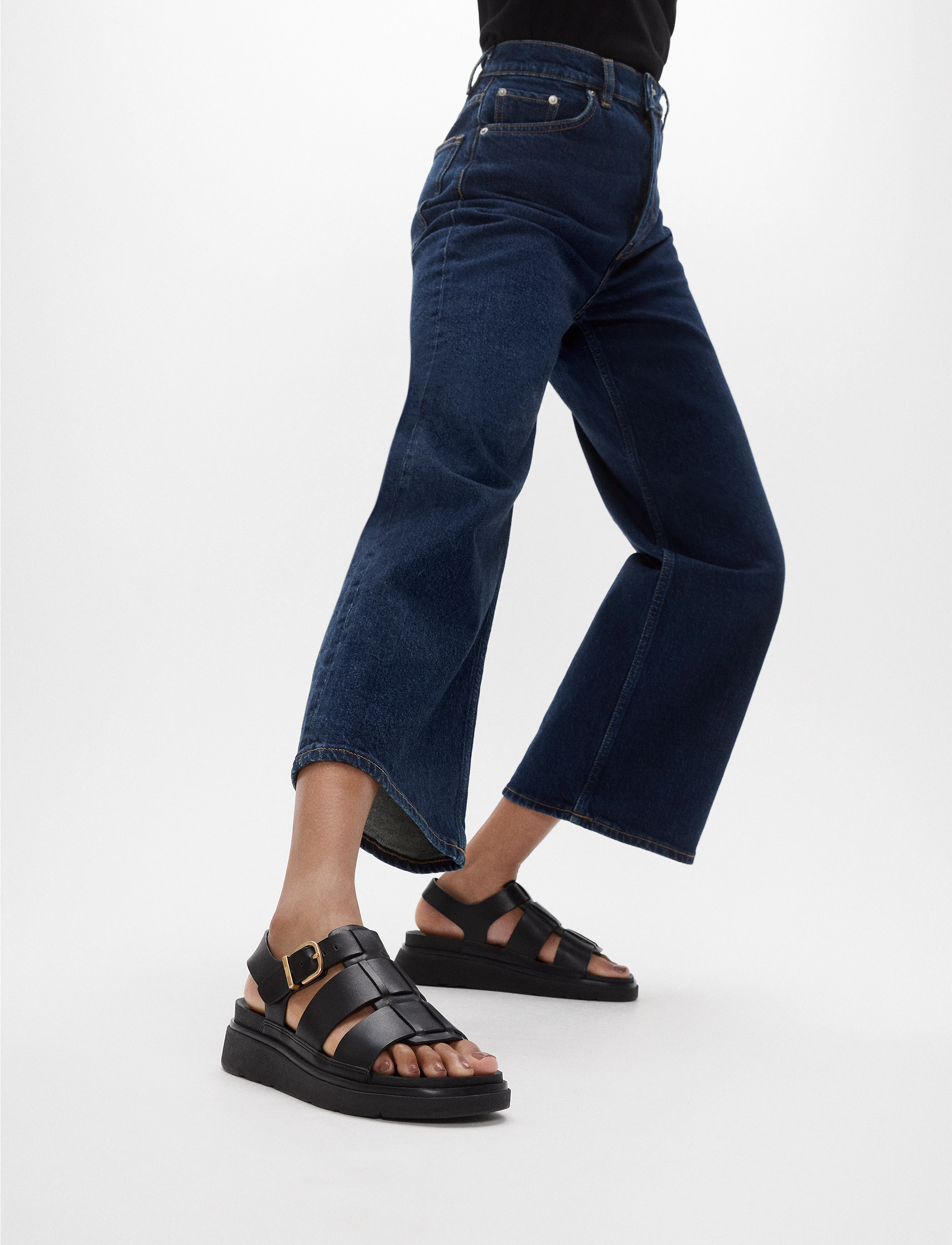 FitFlop Gen-Ff Leather Fisherman Sandals, 38, Black, Sandaler > Flade Sandals, Dame