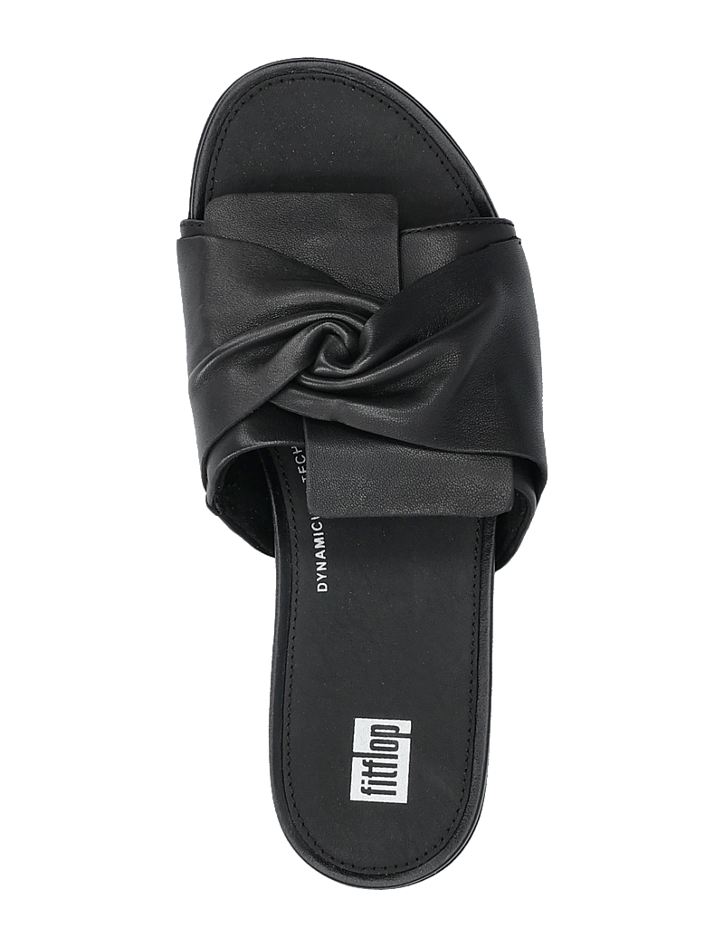 GRACIE SOFT-TWIST LEATHER SLIDES ALL BLACK - Main Image