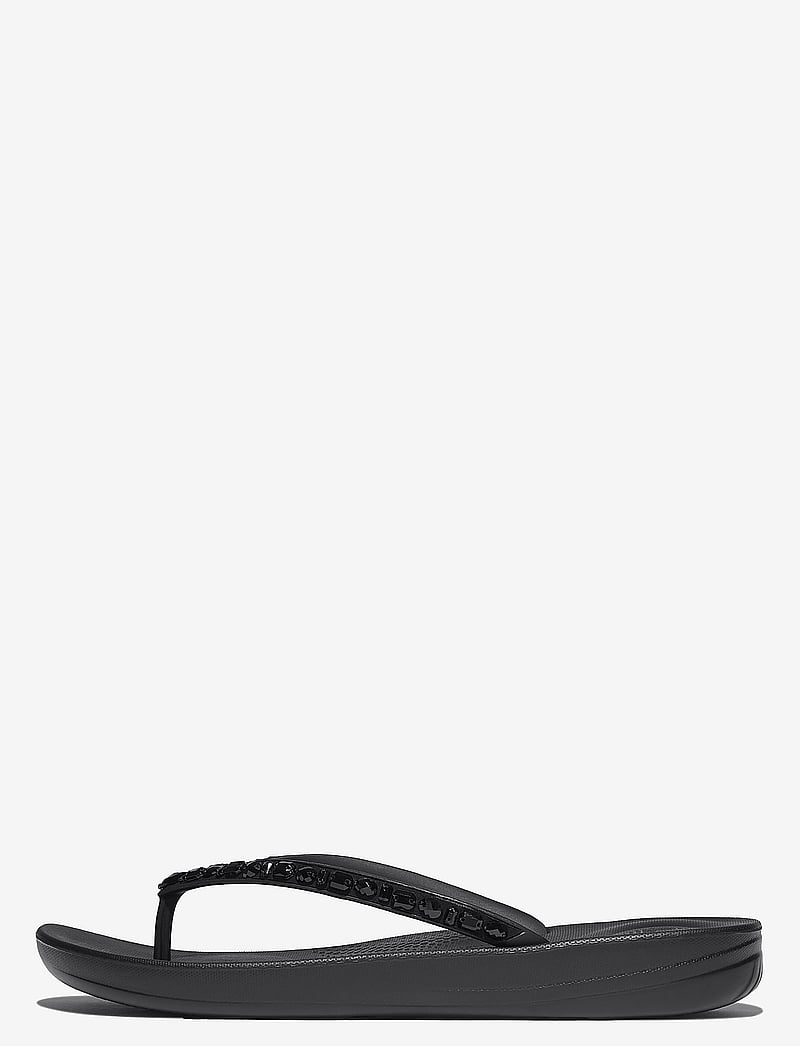 FitFlop - IQUSHION ERGONOMIC MULTI-CRYSTAL FLIP-FLOPS - plätud - all black - 1