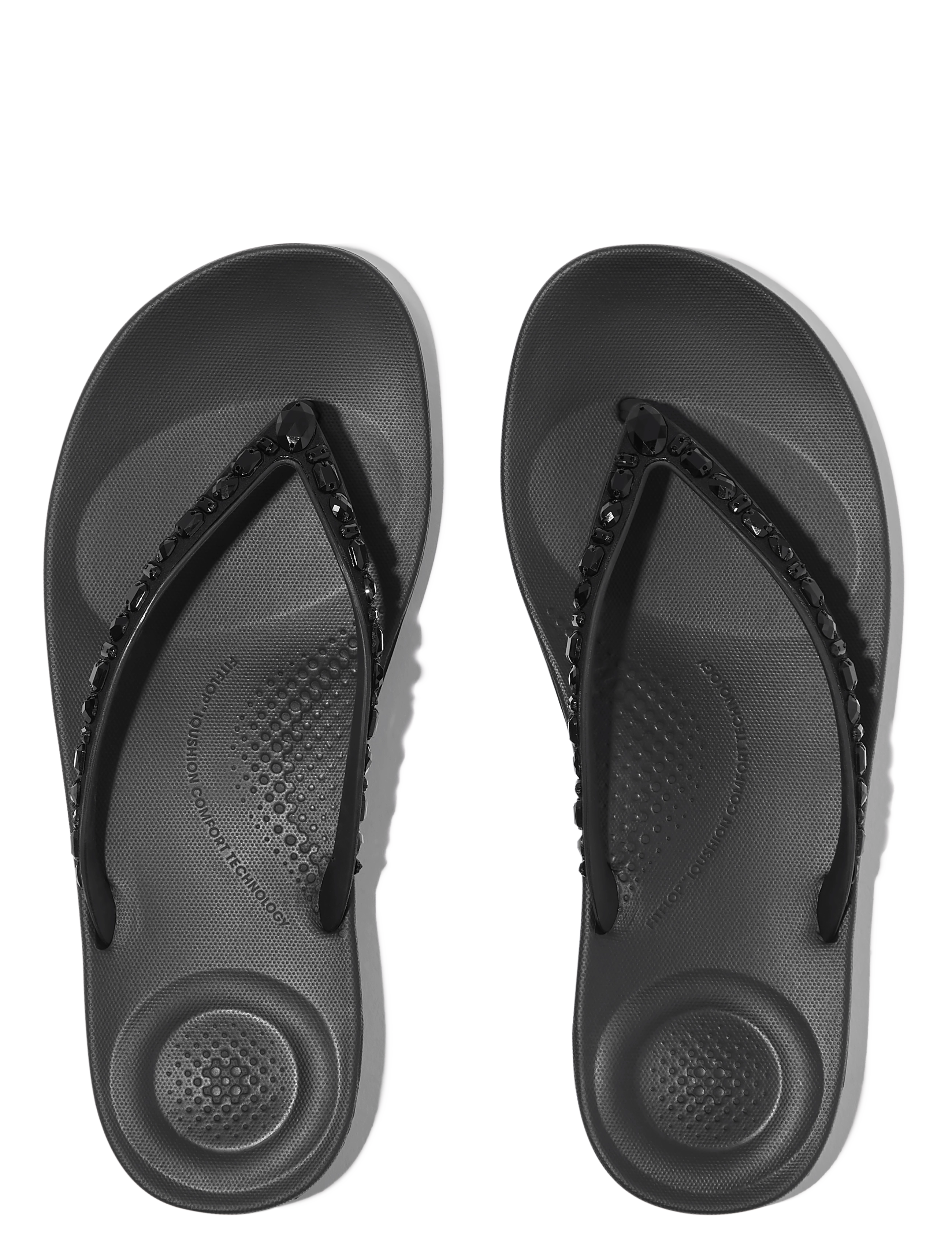 FitFlop - IQUSHION ERGONOMIC MULTI-CRYSTAL FLIP-FLOPS - klipklapper - all black - 2
