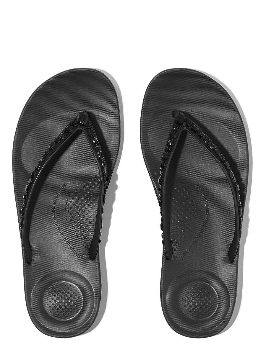 FitFlop - IQUSHION ERGONOMIC MULTI-CRYSTAL FLIP-FLOPS - klipklapper - all black - 2