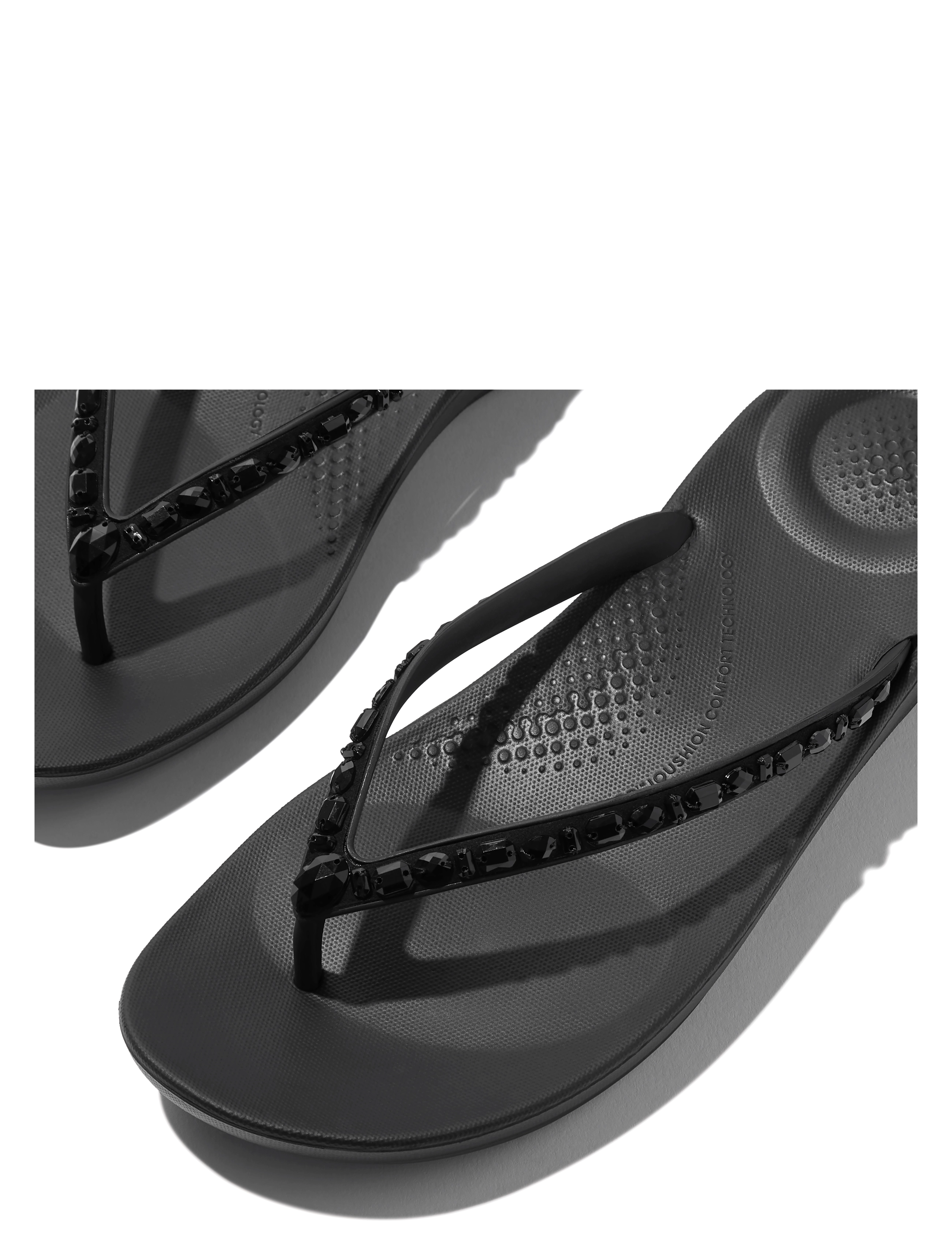 FitFlop - IQUSHION ERGONOMIC MULTI-CRYSTAL FLIP-FLOPS - klipklapper - all black - 3