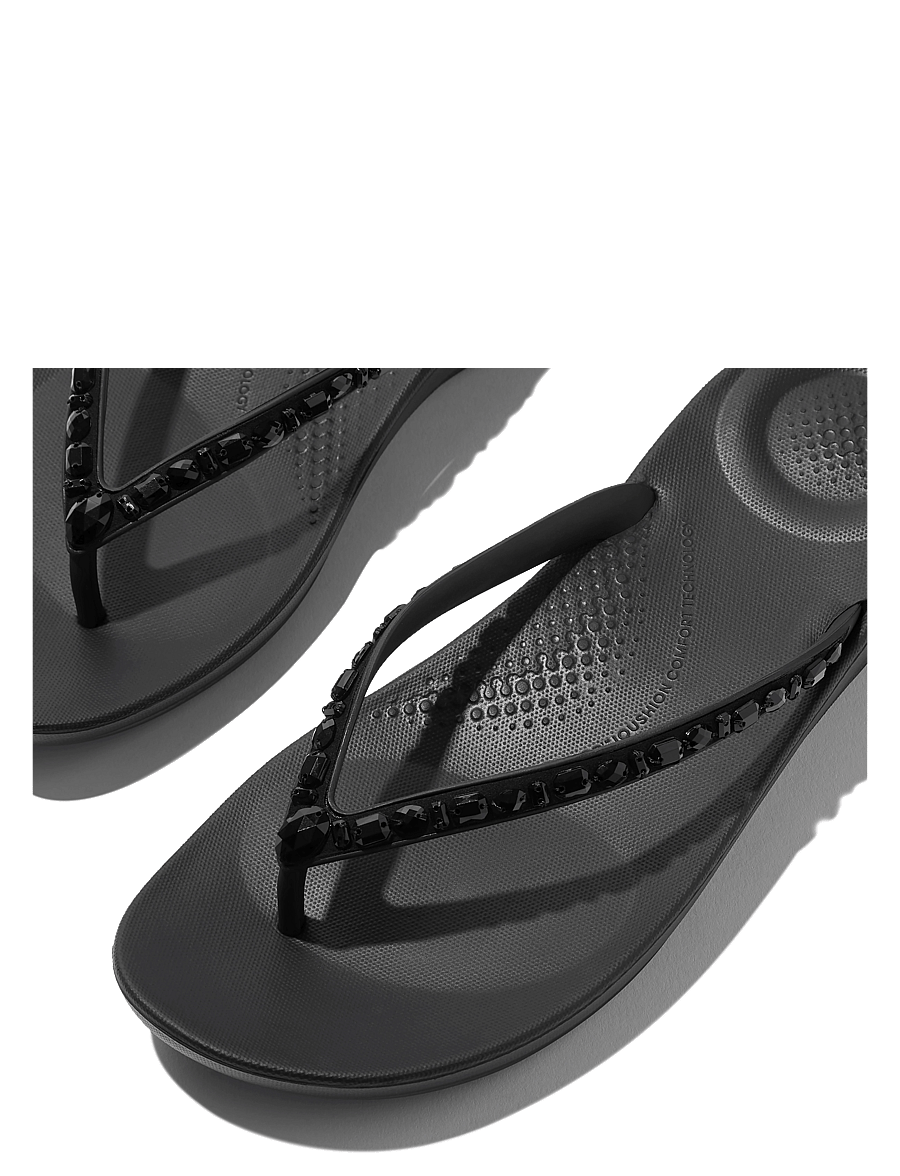 FitFlop - IQUSHION ERGONOMIC MULTI-CRYSTAL FLIP-FLOPS - klipklapper - all black - 3