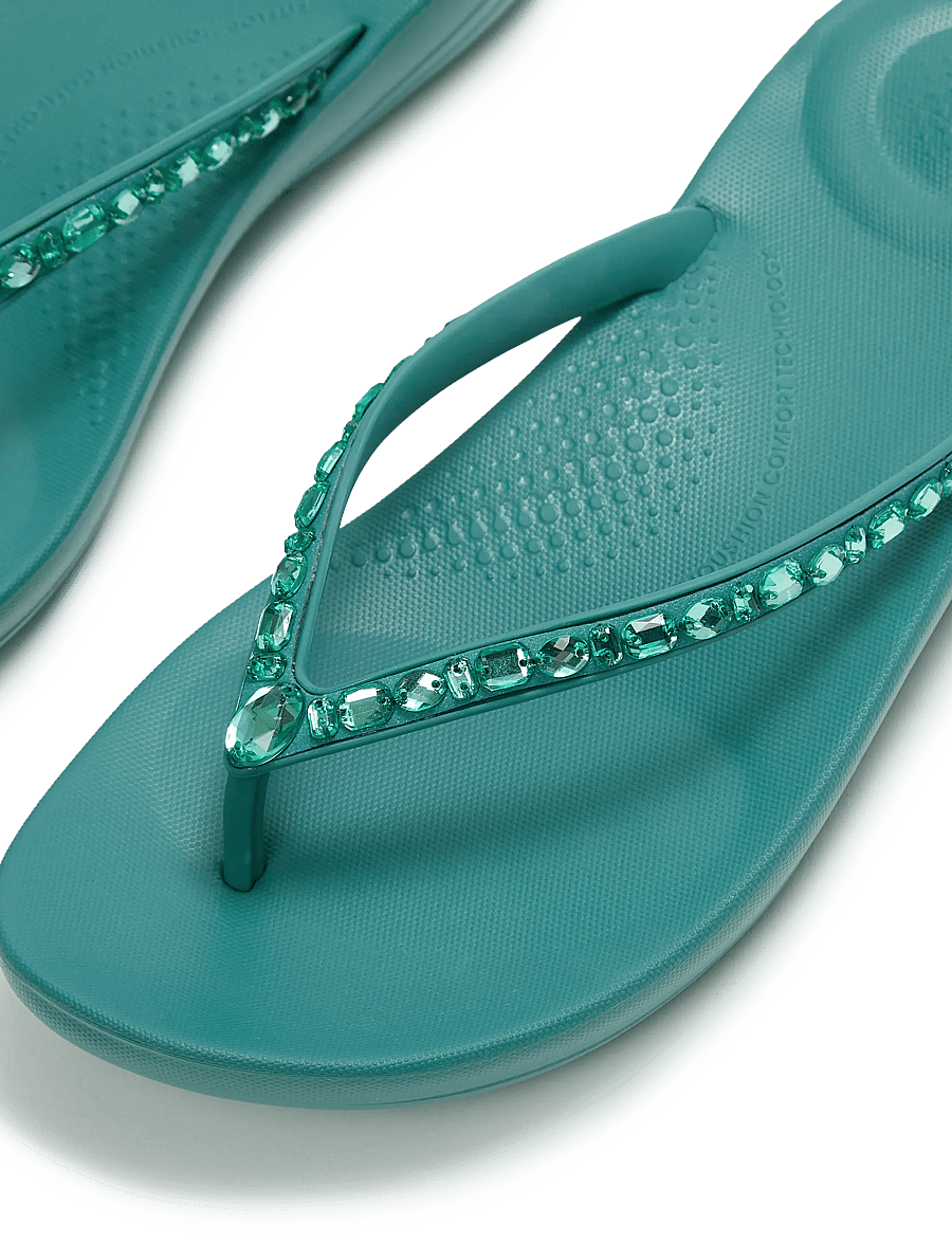 FitFlop - IQUSHION ERGONOMIC MULTI-CRYSTAL FLIP-FLOPS - plätud - teal - 4