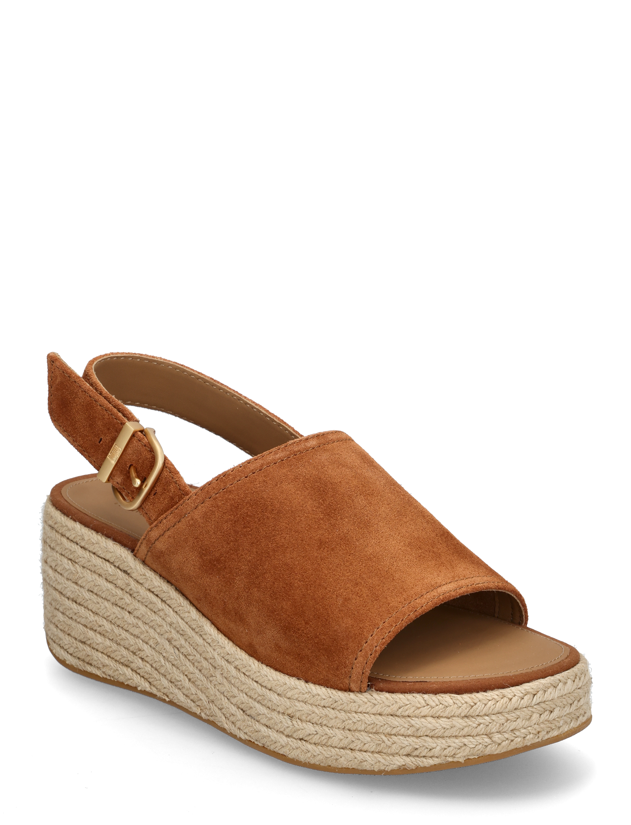 FitFlop - PLATFFORMS  ESPADRILLE SUEDE WEDGE B/STRAP SANDALS - deep tan - 1