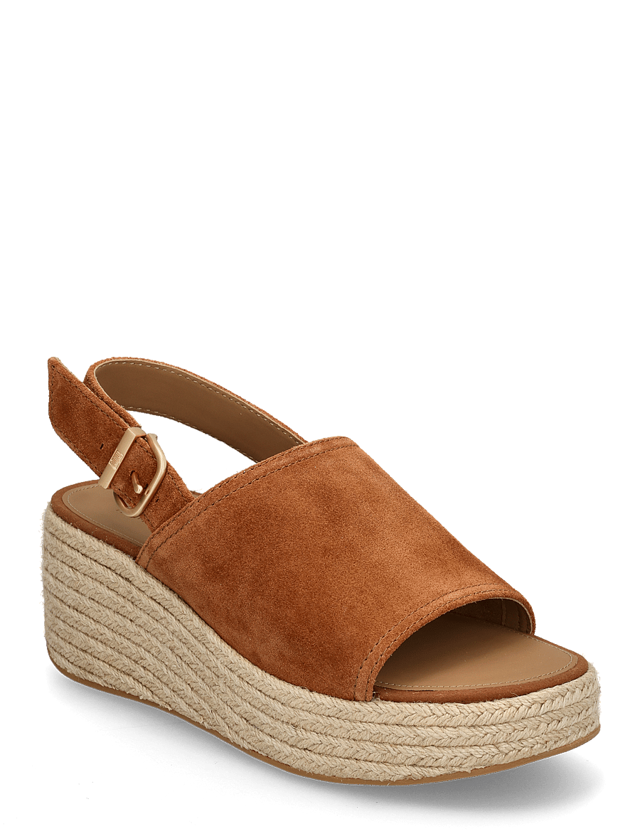 FitFlop - PLATFFORMS ESPADRILLE SUEDE WEDGE B/STRAP SANDALS - deep tan - 1