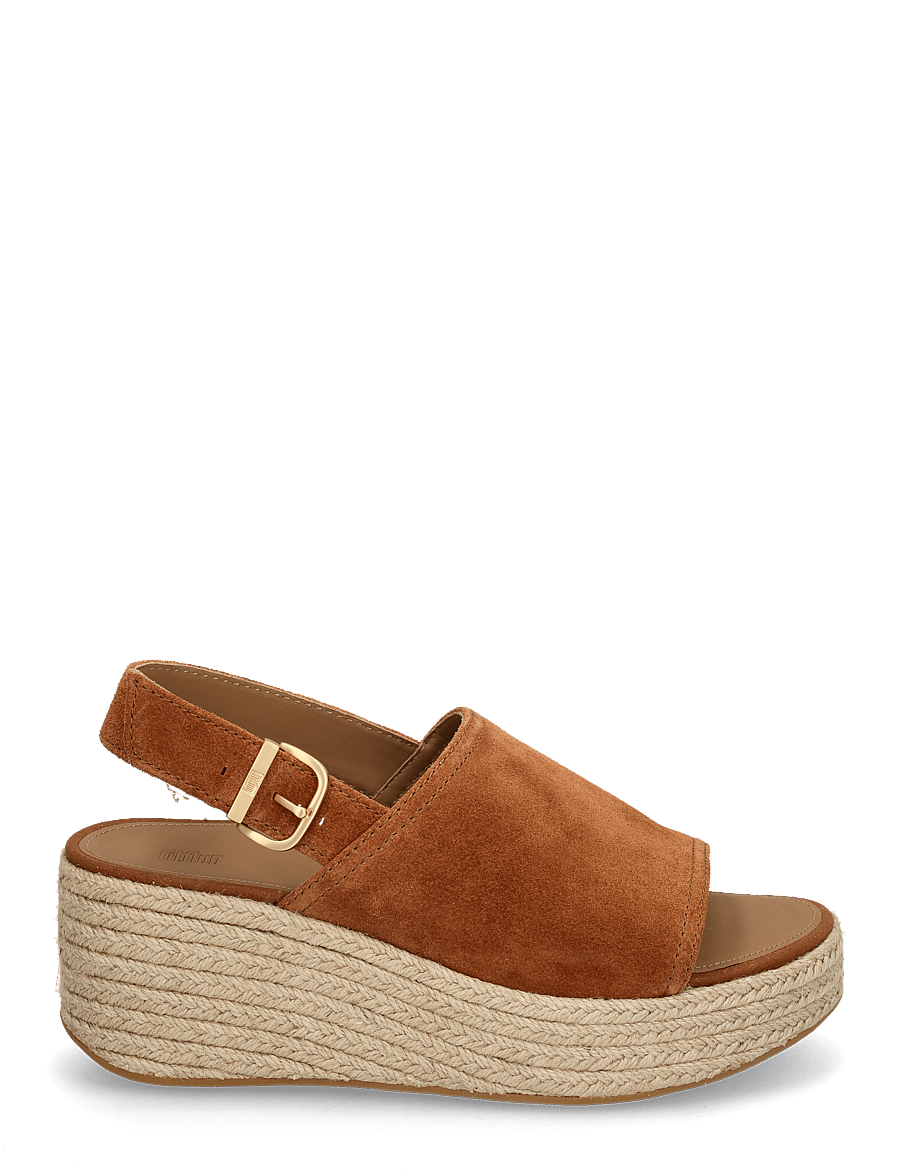 FitFlop - PLATFFORMS ESPADRILLE SUEDE WEDGE B/STRAP SANDALS - deep tan - 2