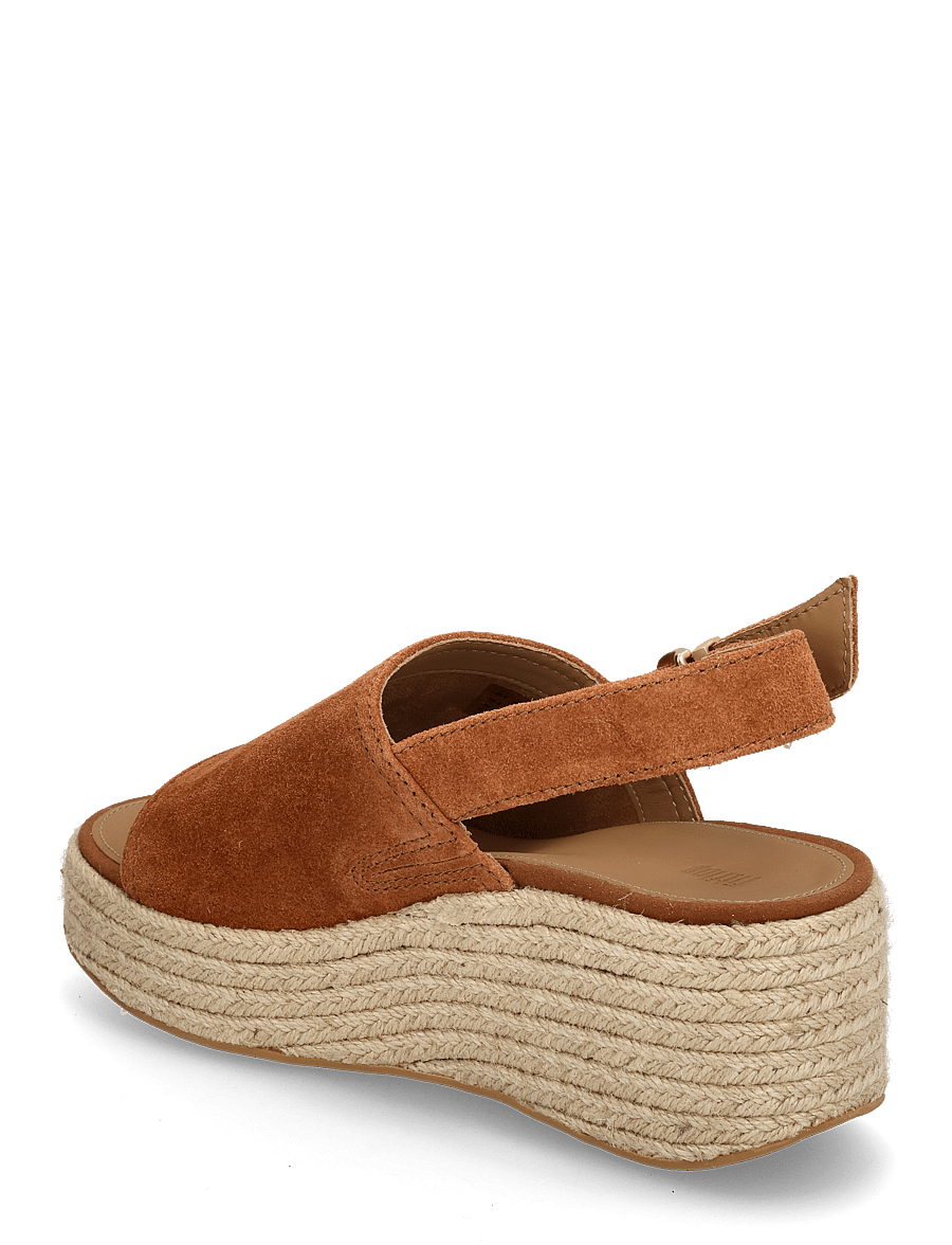 FitFlop - PLATFFORMS ESPADRILLE SUEDE WEDGE B/STRAP SANDALS - deep tan - 3