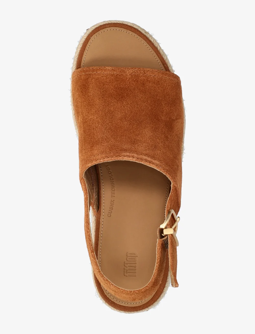 FitFlop - PLATFFORMS ESPADRILLE SUEDE WEDGE B/STRAP SANDALS - kilehæle - deep tan - 4