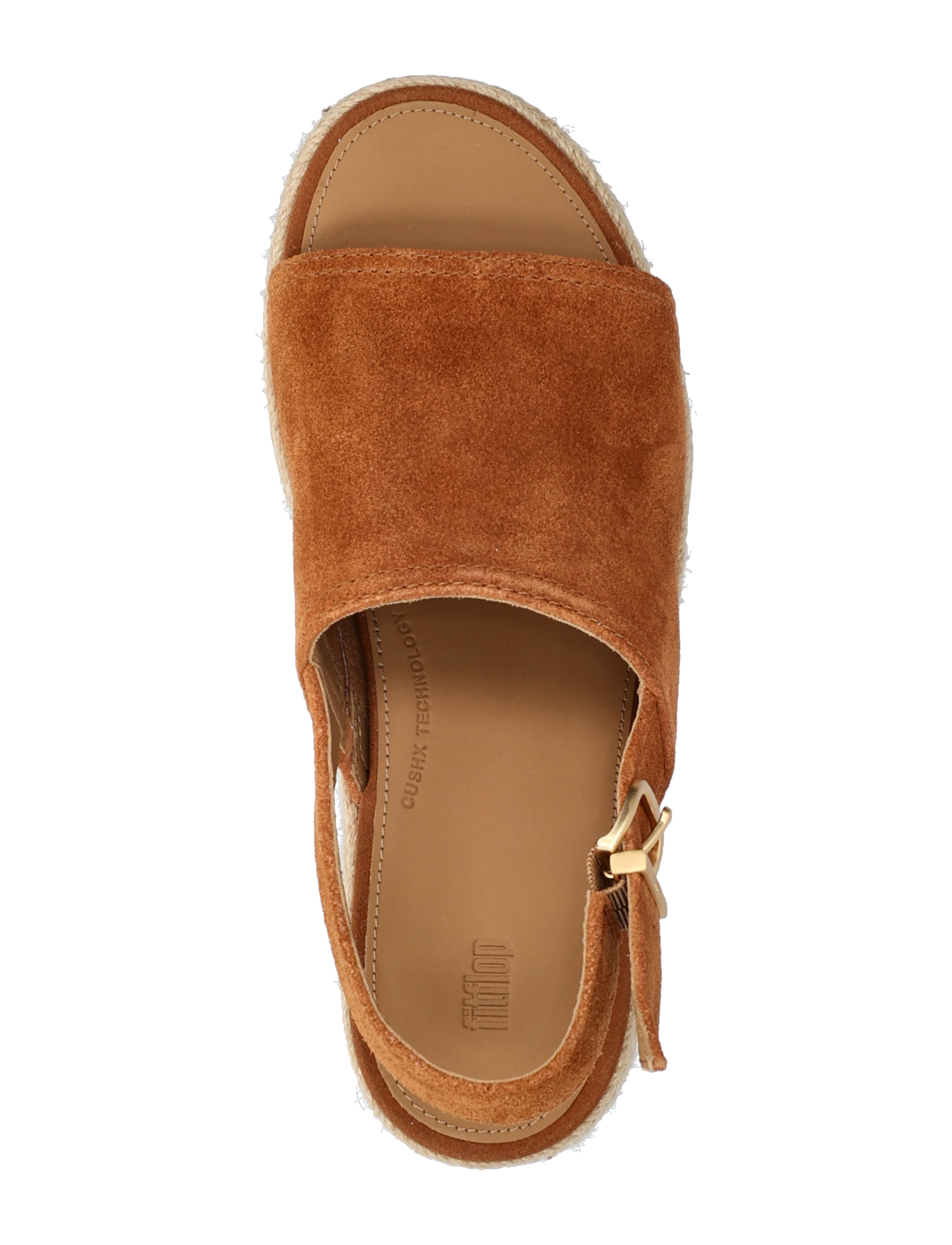 FitFlop - PLATFFORMS  ESPADRILLE SUEDE WEDGE B/STRAP SANDALS - deep tan - 4