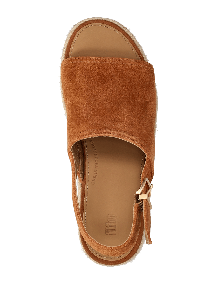 FitFlop - PLATFFORMS ESPADRILLE SUEDE WEDGE B/STRAP SANDALS - deep tan - 4