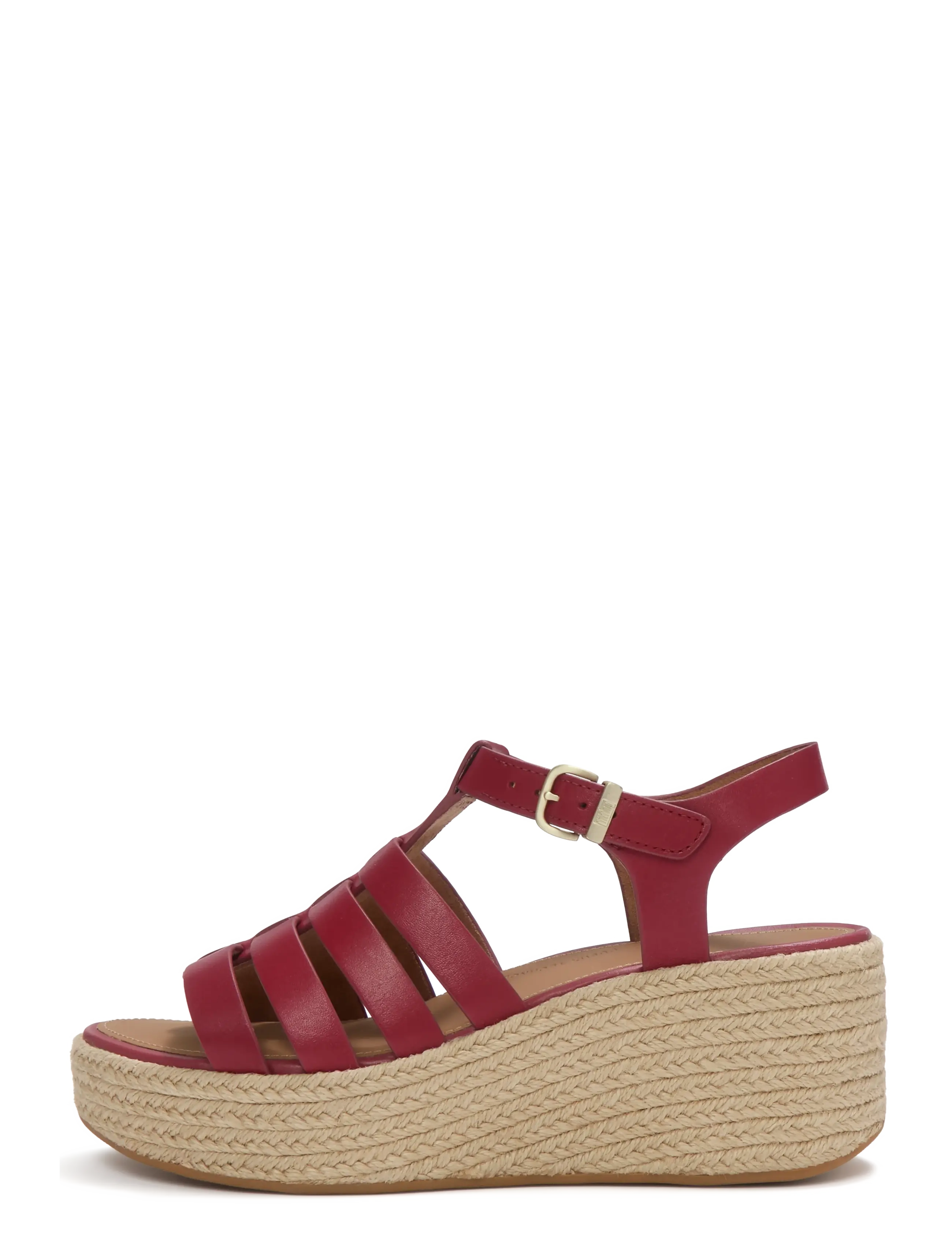 FitFlop PLATFFORMS ESPADR. LEATHER FISHERMAN WEDGE SANDALS - Sandaler - BURNT BERRY / burgundy