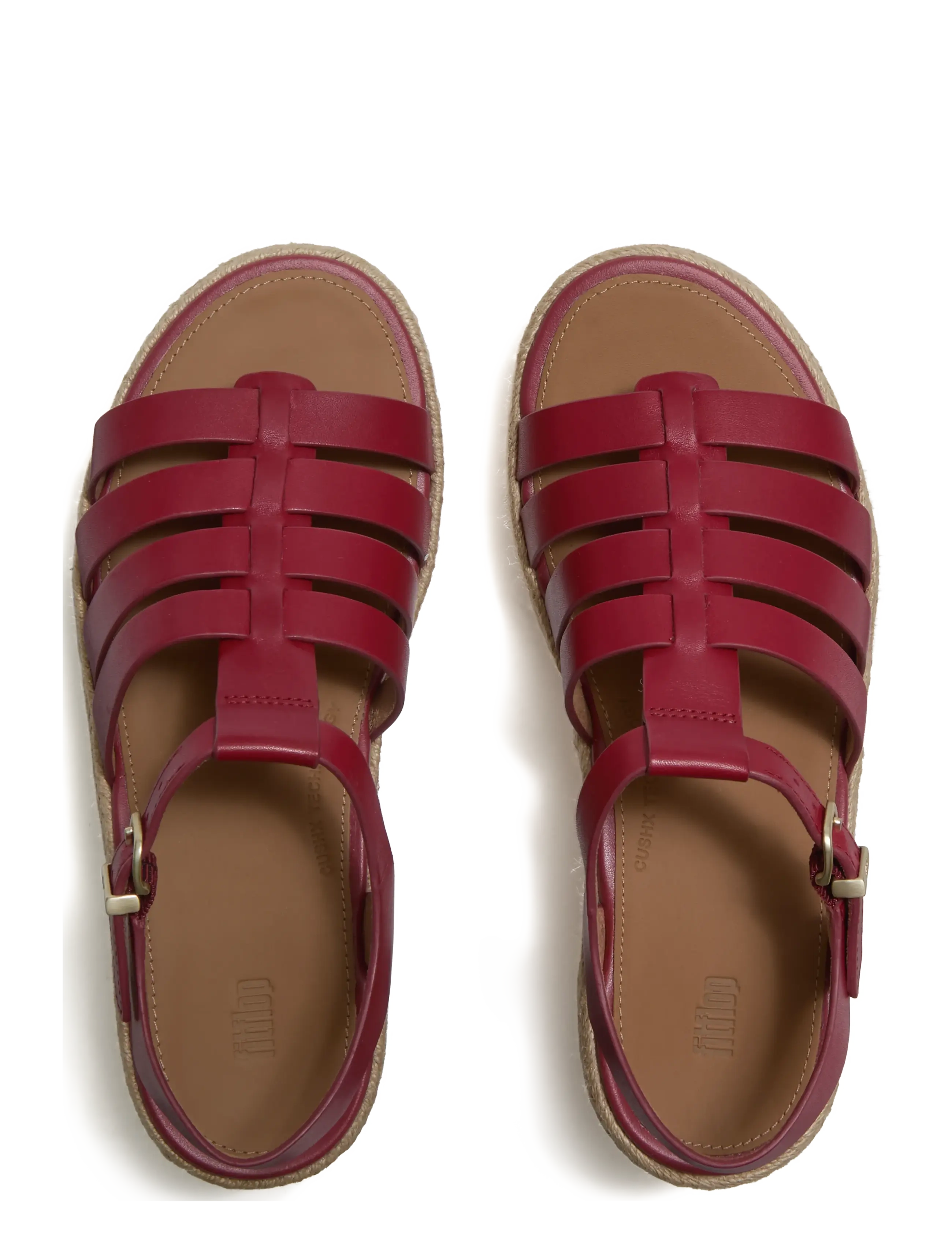 FitFlop - PLATFFORMS ESPADR. LEATHER FISHERMAN WEDGE SANDALS - platformsandaler - burnt berry - 2