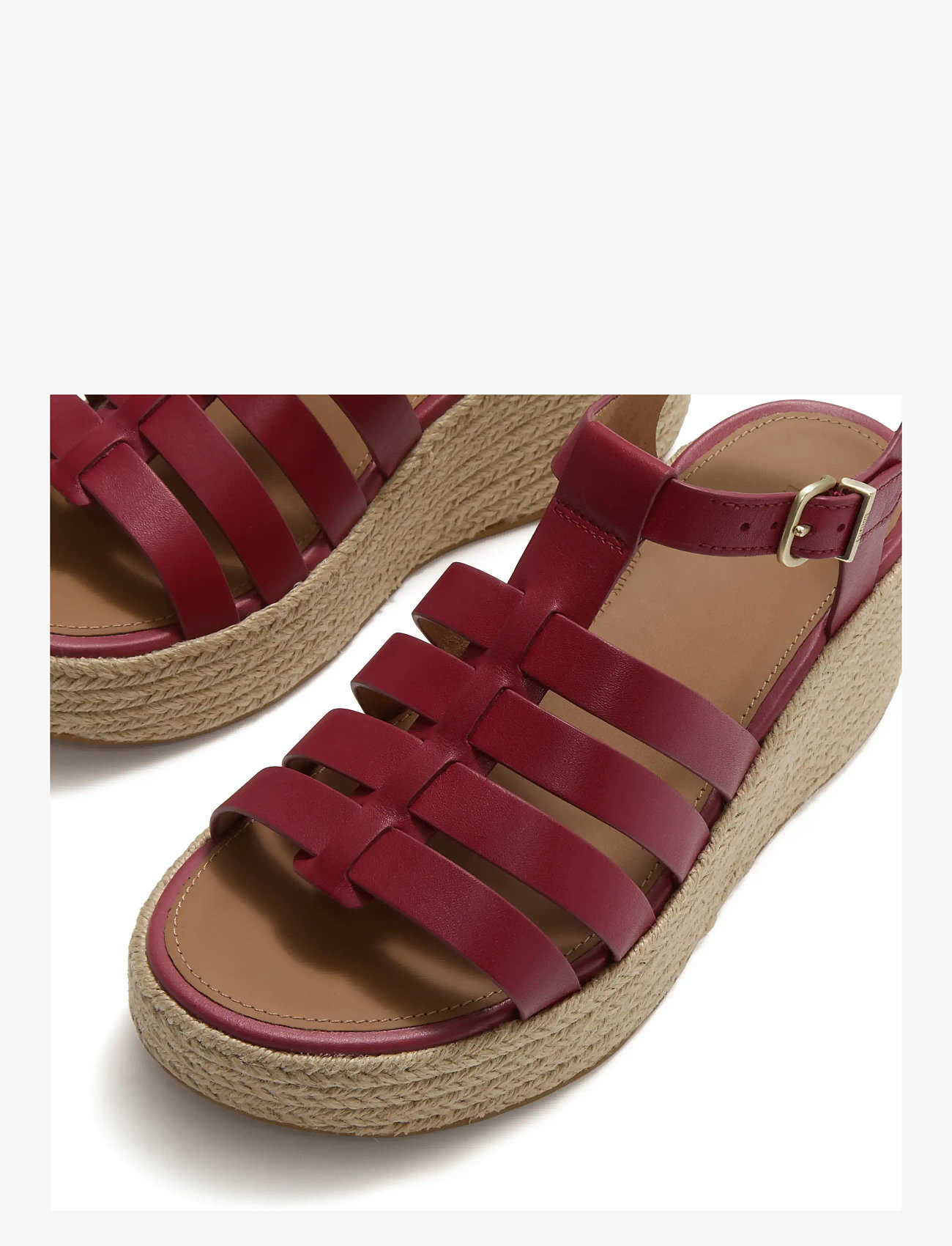 FitFlop - PLATFFORMS ESPADR. LEATHER FISHERMAN WEDGE SANDALS - plateau-sandalen - burnt berry - 3