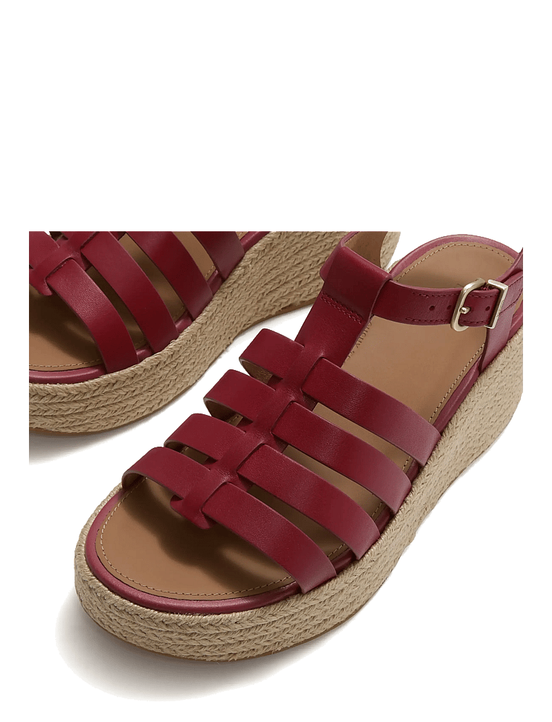 FitFlop - PLATFFORMS ESPADR. LEATHER FISHERMAN WEDGE SANDALS - plateau-sandalen - burnt berry - 3