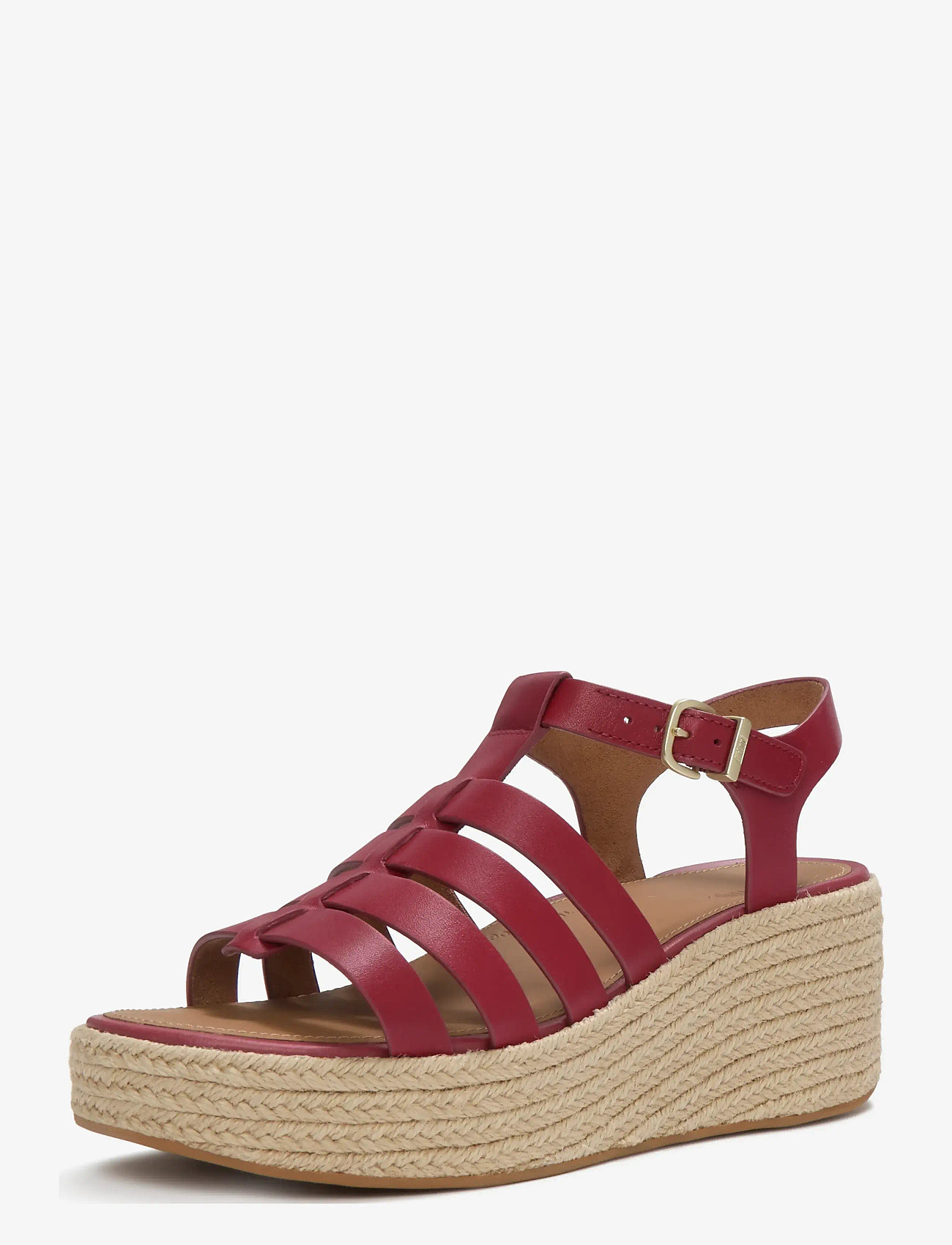 FitFlop - PLATFFORMS ESPADR. LEATHER FISHERMAN WEDGE SANDALS - plateau-sandalen - burnt berry - 4