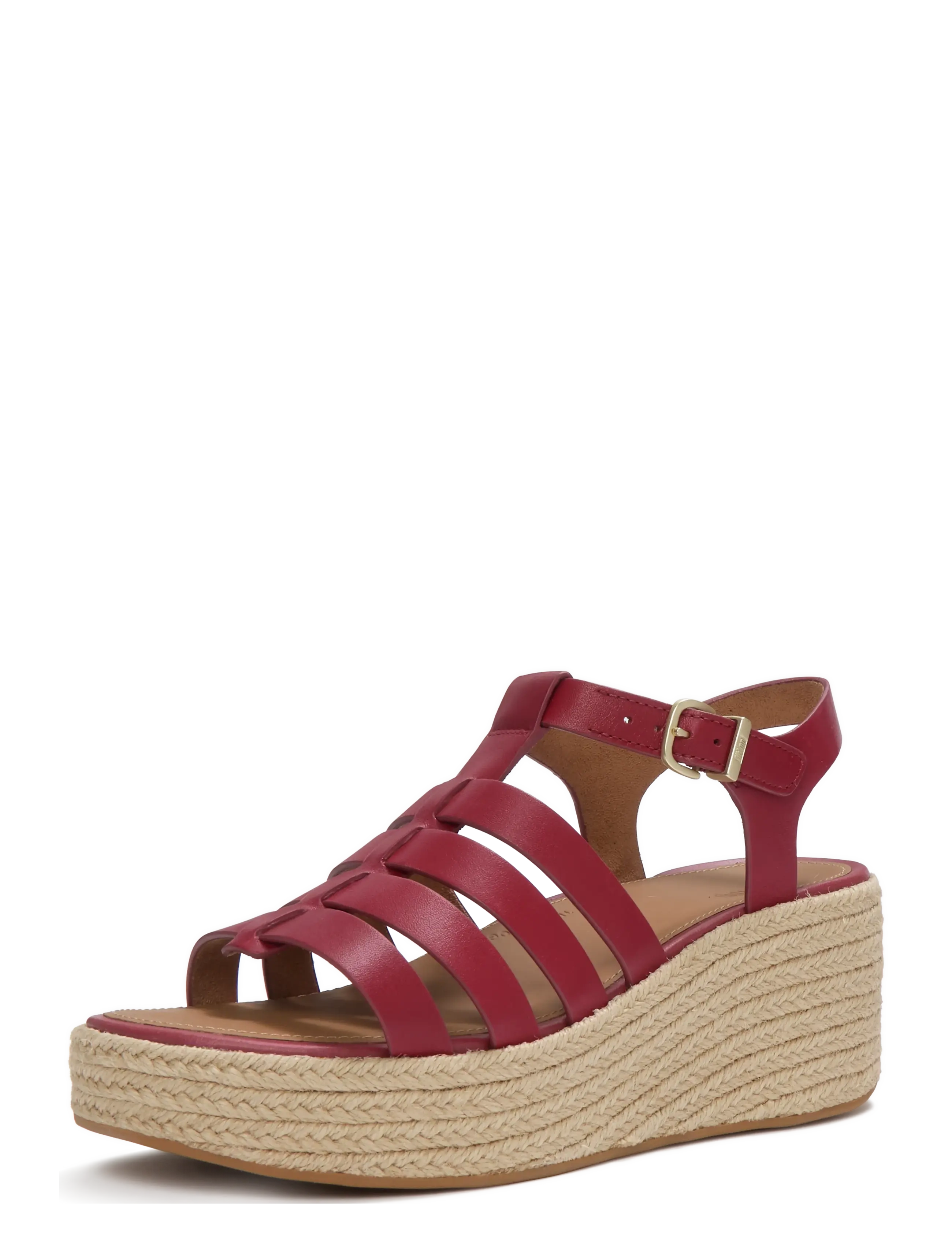 FitFlop - PLATFFORMS ESPADR. LEATHER FISHERMAN WEDGE SANDALS - platformsandaler - burnt berry - 4