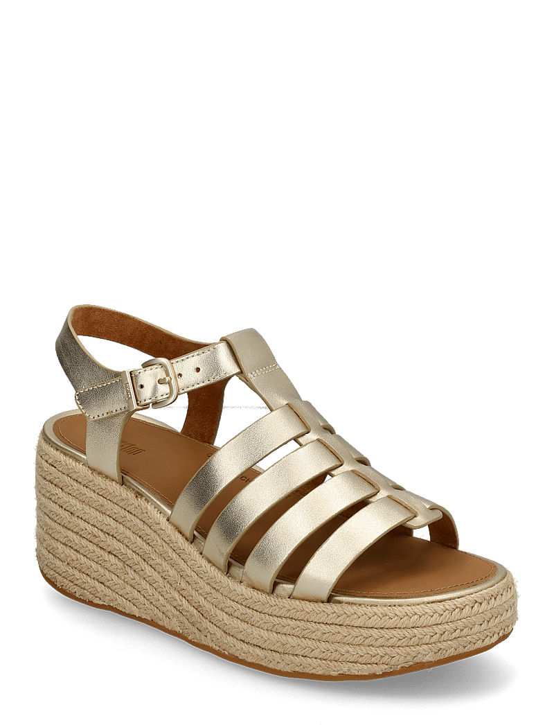 FitFlop - PLATFFORMS ESPADR. LEATHER FISHERMAN WEDGE SANDALS - plateau-sandalen - platino - 1