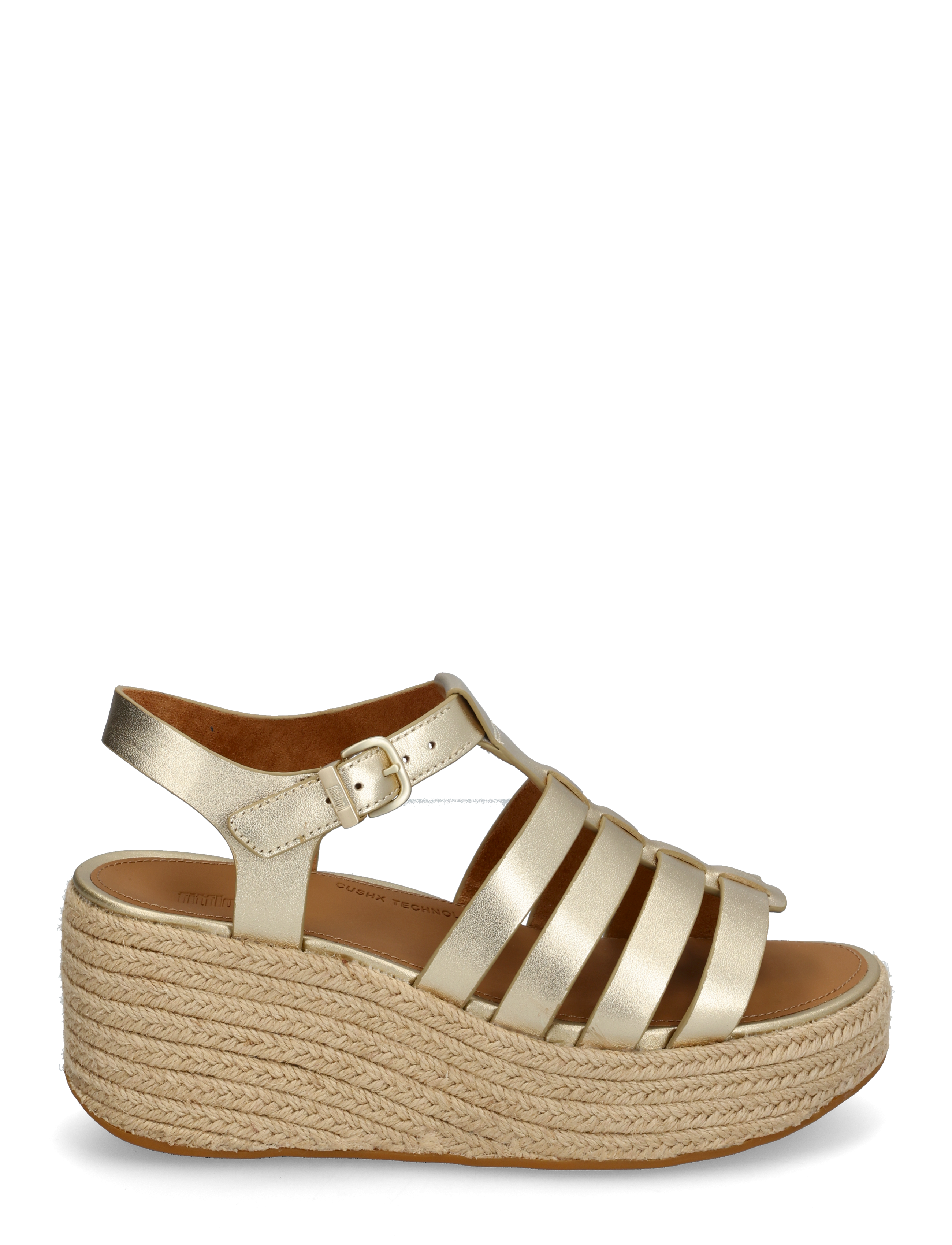 FitFlop - PLATFFORMS ESPADR. LEATHER FISHERMAN WEDGE SANDALS - plateau-sandalen - platino - 2