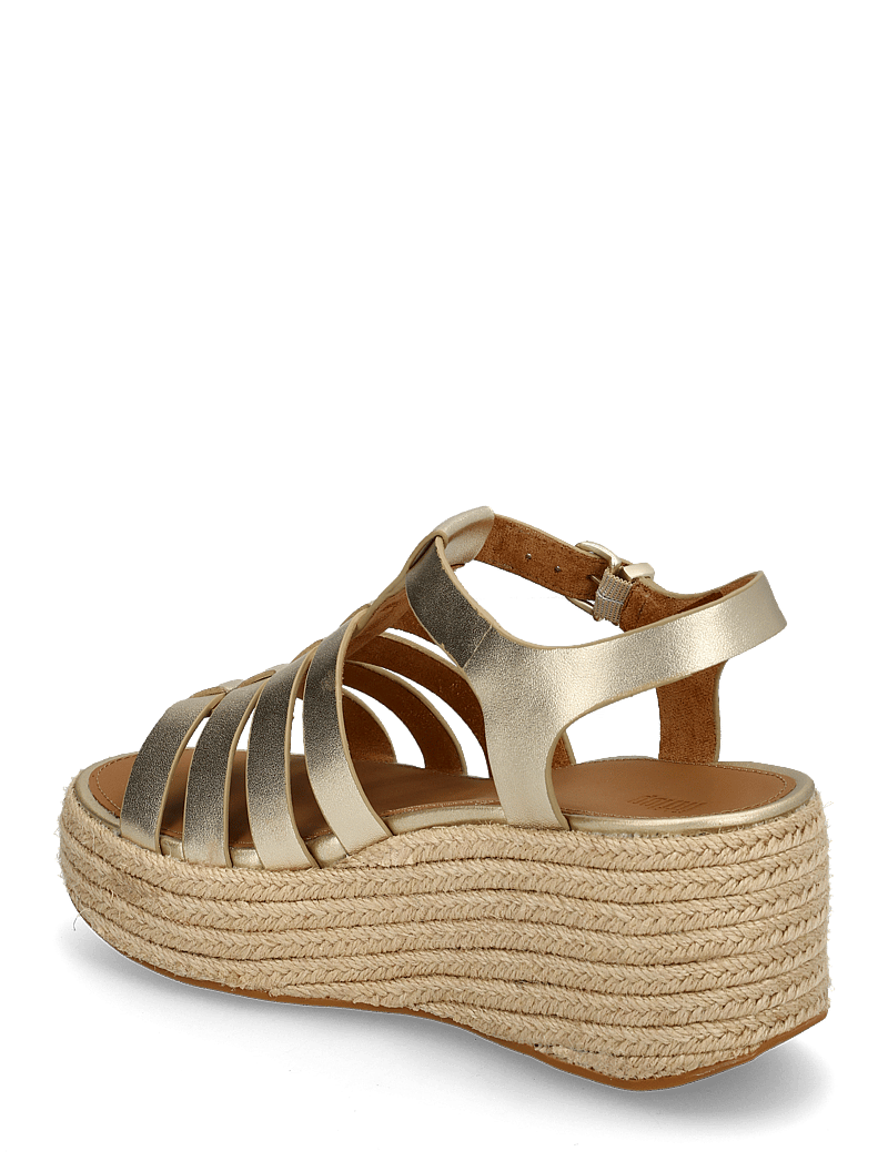 FitFlop - PLATFFORMS ESPADR. LEATHER FISHERMAN WEDGE SANDALS - plateau-sandalen - platino - 3