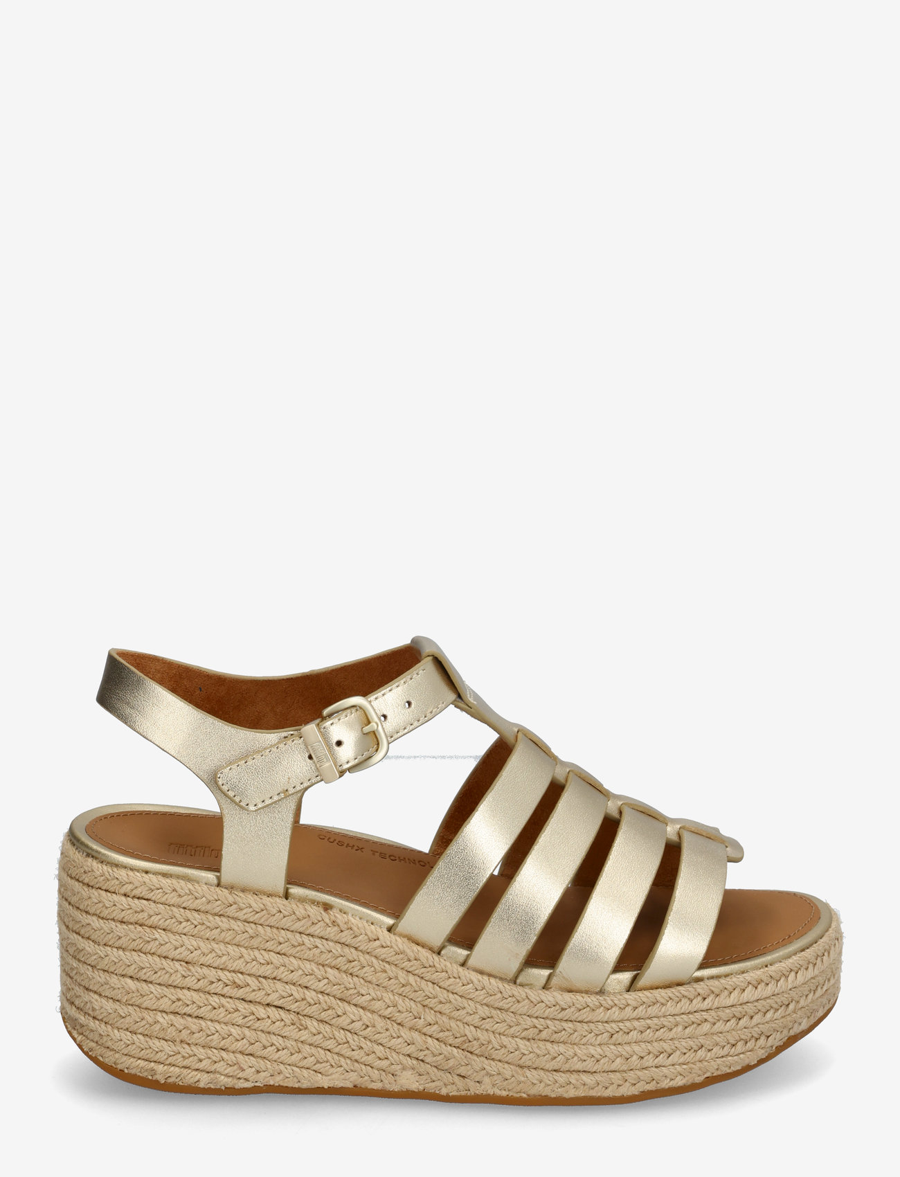 FitFlop - PLATFFORMS ESPADR. LEATHER FISHERMAN WEDGE SANDALS - heeled espadrilles - platino - 2