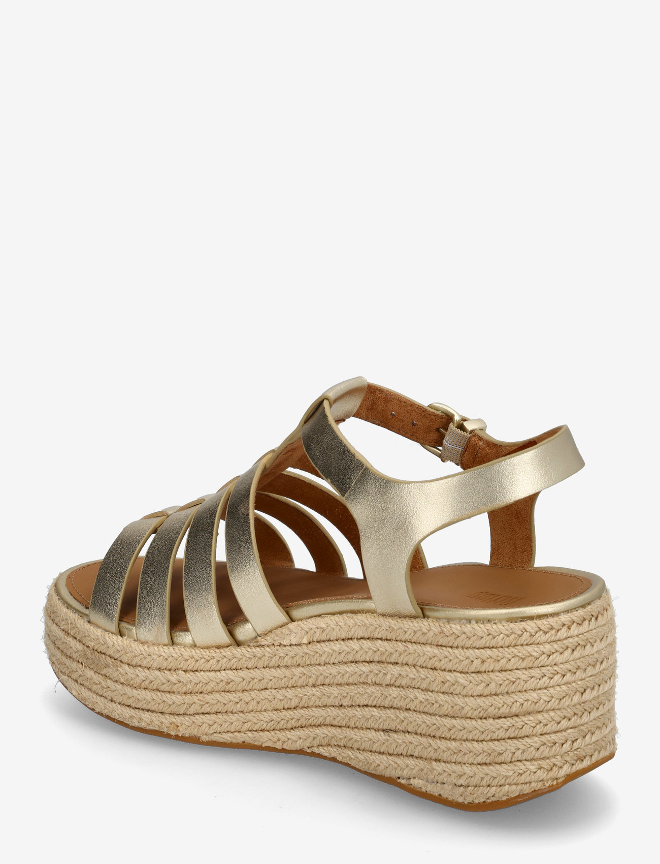 FitFlop - PLATFFORMS ESPADR. LEATHER FISHERMAN WEDGE SANDALS - heeled espadrilles - platino - 3