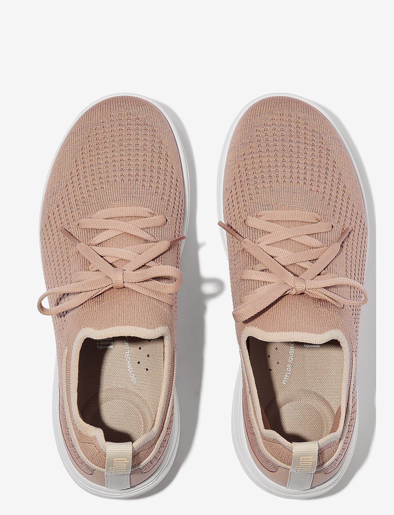 FitFlop - SUPER-Q KNIT SLIP-ON LACED SNEAKERS - beige buff/rose gold - 2