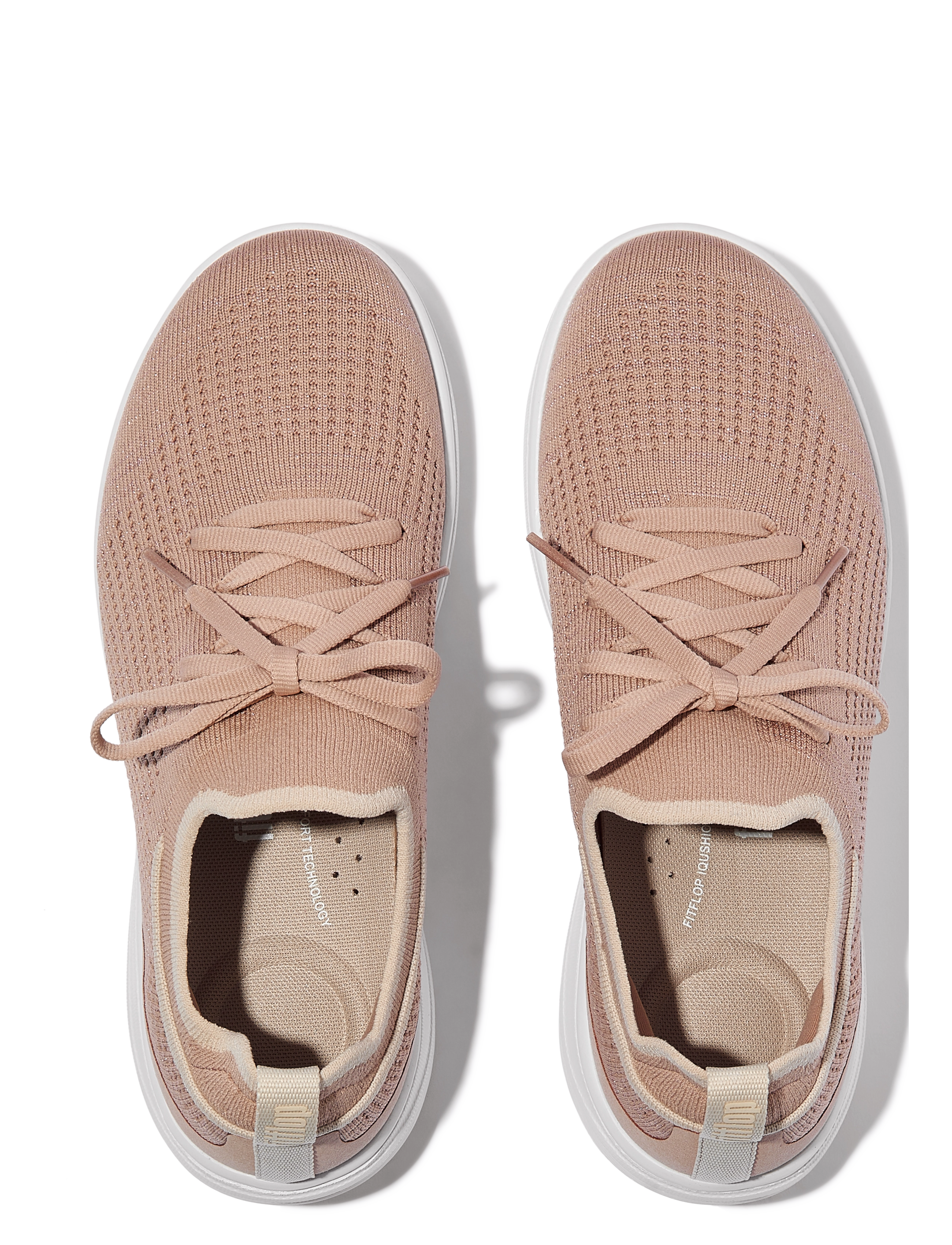 FitFlop - SUPER-Q KNIT SLIP-ON LACED SNEAKERS - low top sneakers - beige buff/rose gold - 2