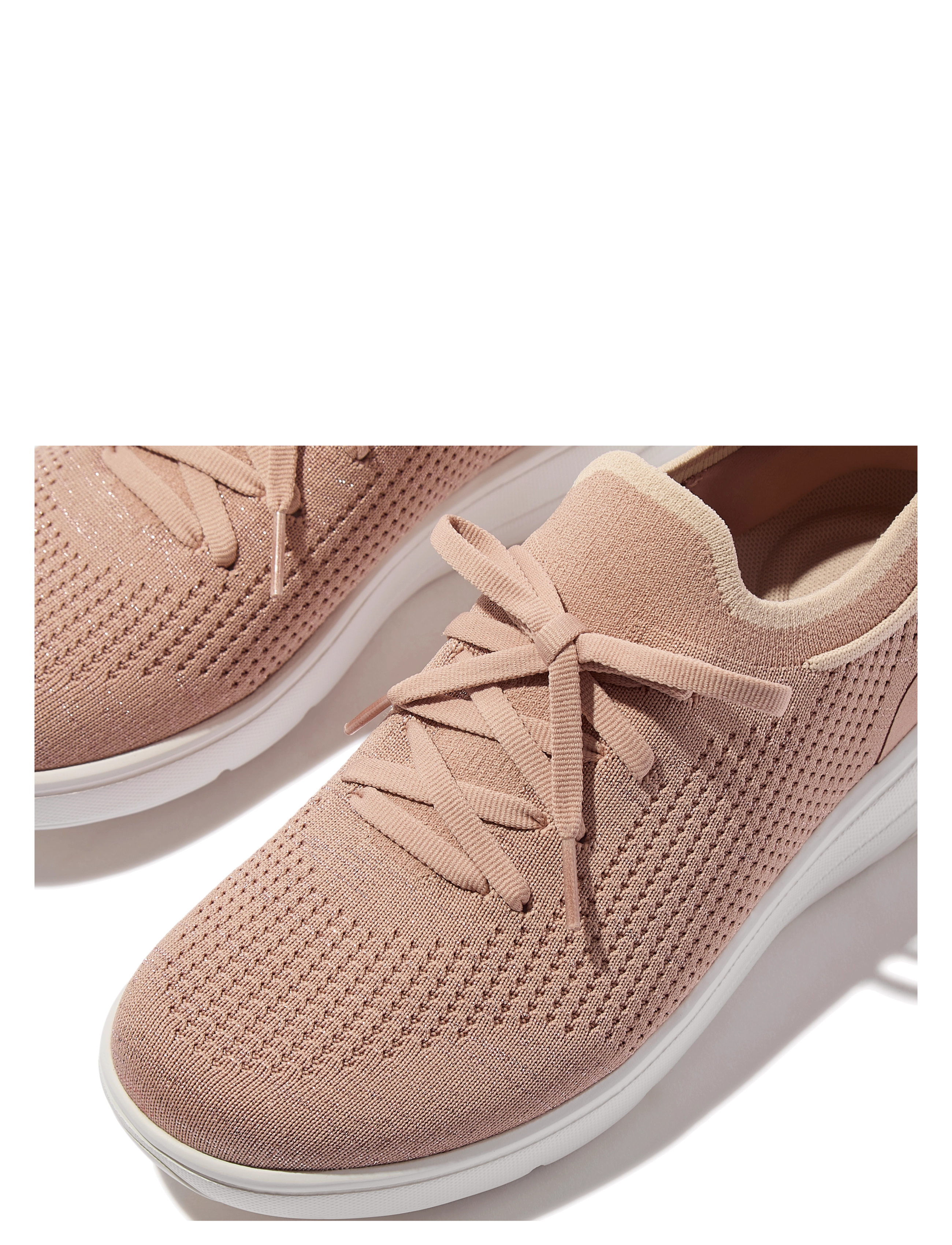 FitFlop - SUPER-Q KNIT SLIP-ON LACED SNEAKERS - low top sneakers - beige buff/rose gold - 3