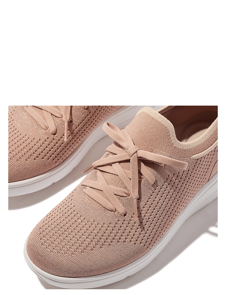 FitFlop - SUPER-Q KNIT SLIP-ON LACED SNEAKERS - niedrige sneaker - beige buff/rose gold - 3