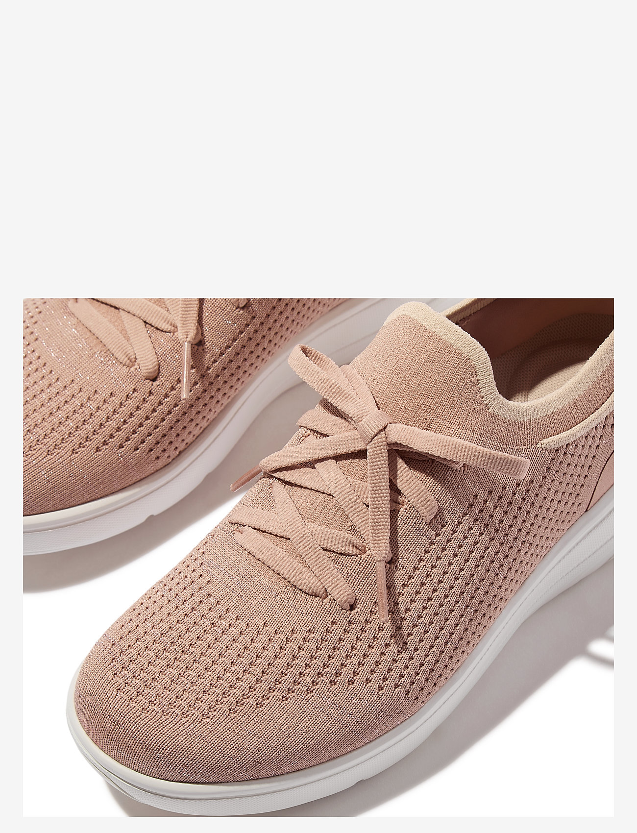 FitFlop - SUPER-Q KNIT SLIP-ON LACED SNEAKERS - madala säärega tossud - beige buff/rose gold - 3