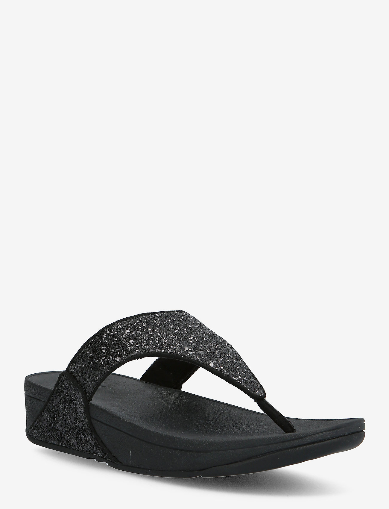 FitFlop - LULU GLITTER TOE-THONGS - flat sandals - black glitter - 0