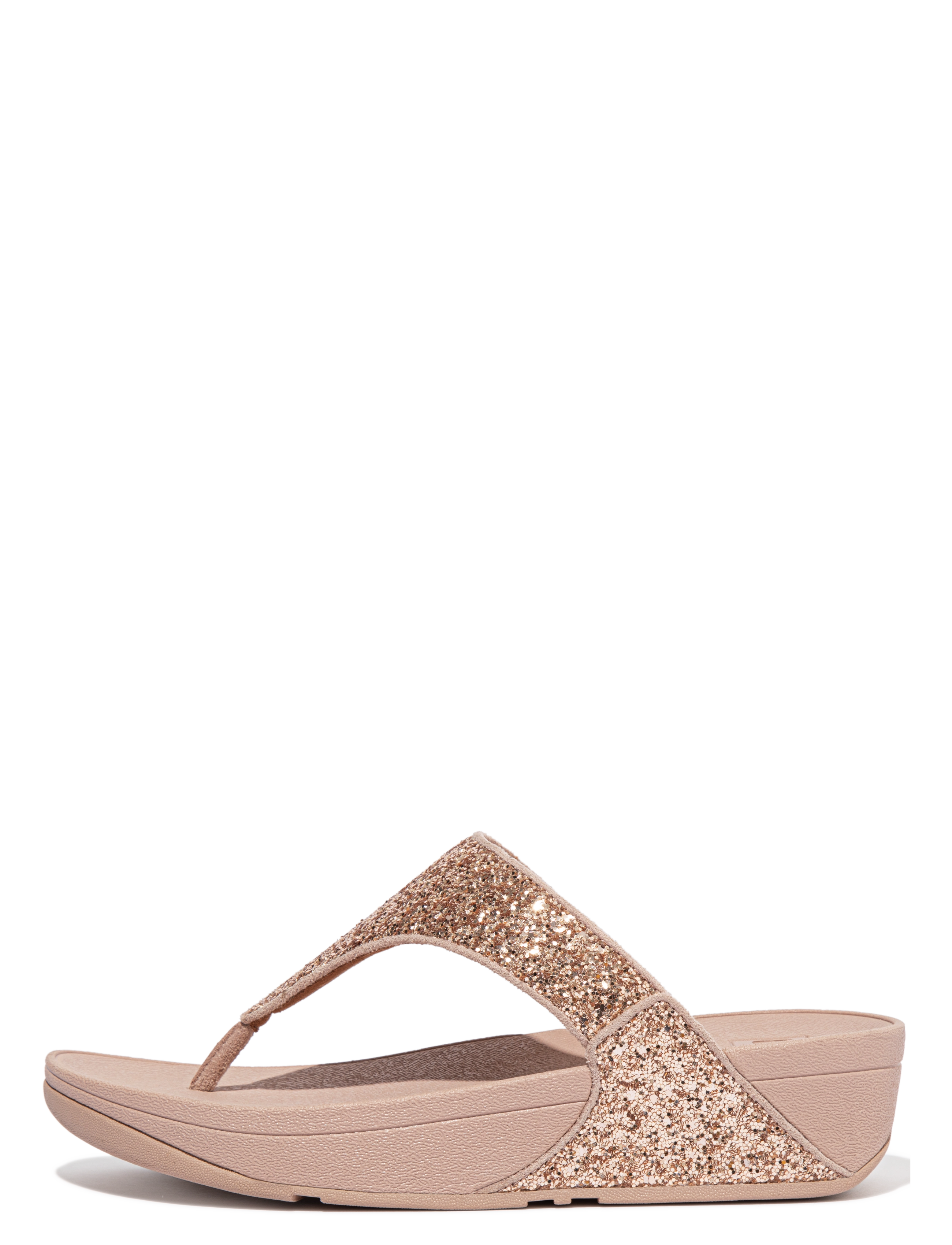 FitFlop LULU GLITTER TOE-THONGS - Flade sandaler - ROSE GOLD / pink/rose