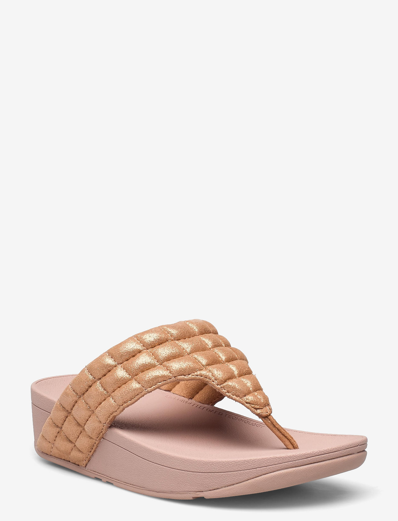 FitFlop - LULU PADDED SHIMMY SUEDE  TOE-THONGS - rose gold - 0