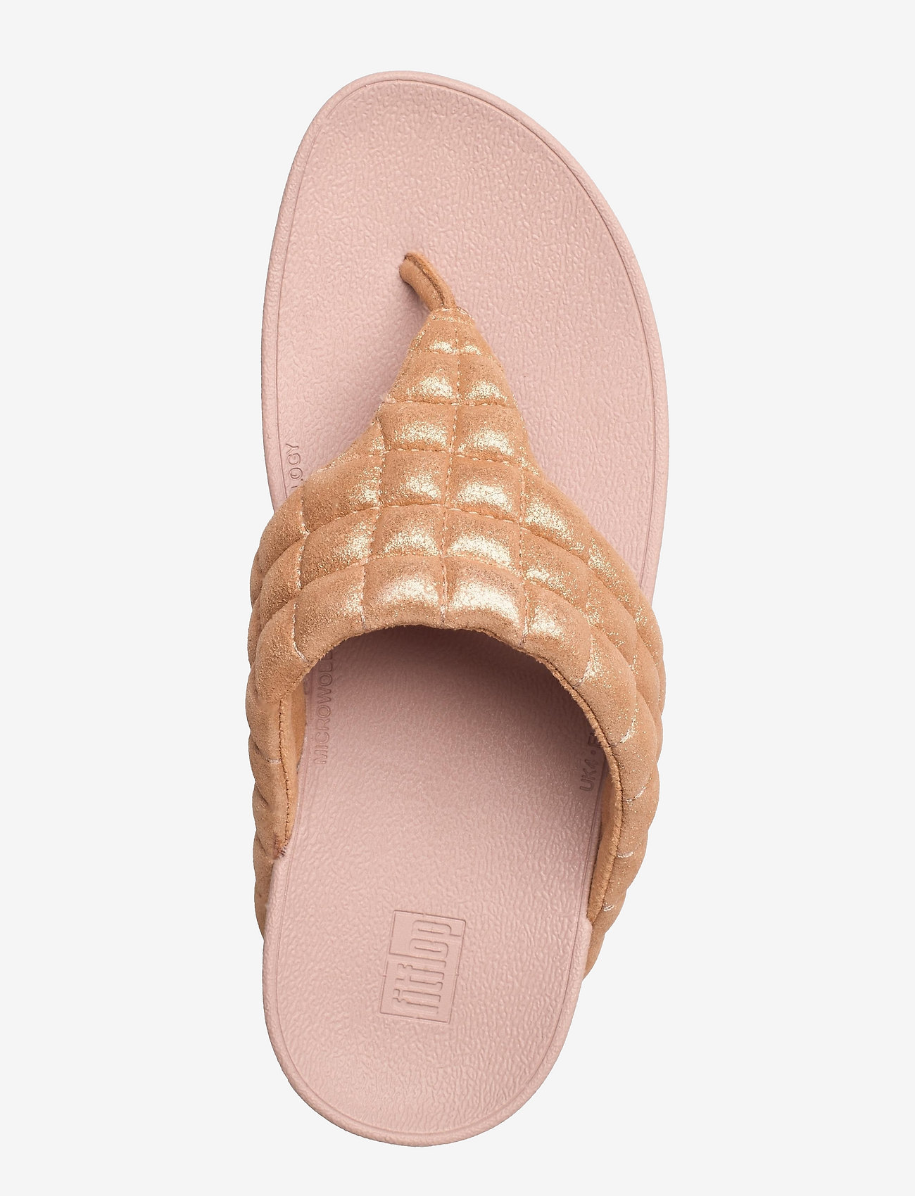 FitFlop - LULU PADDED SHIMMY SUEDE  TOE-THONGS - rose gold - 3