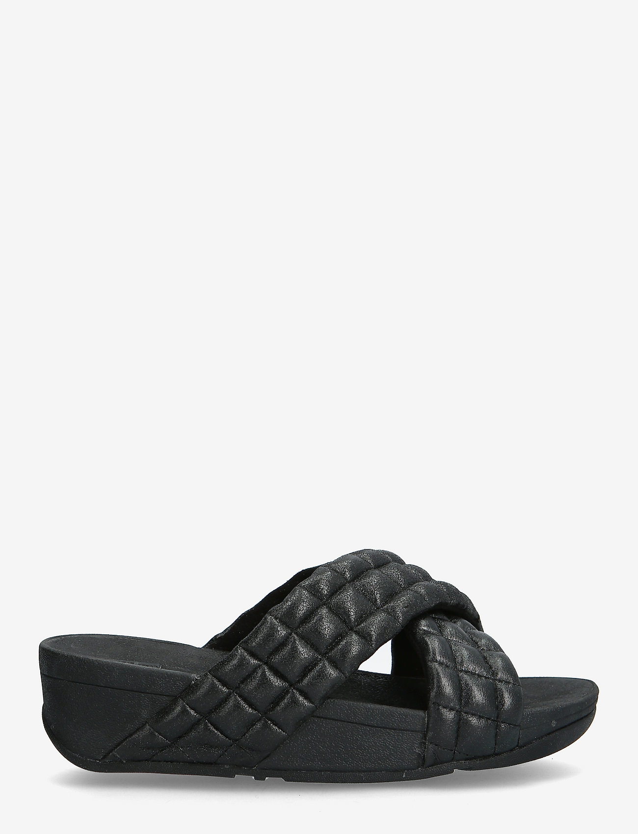 FitFlop - LULU PADDED SHIMMY SUEDE SLIDES - all black - 1