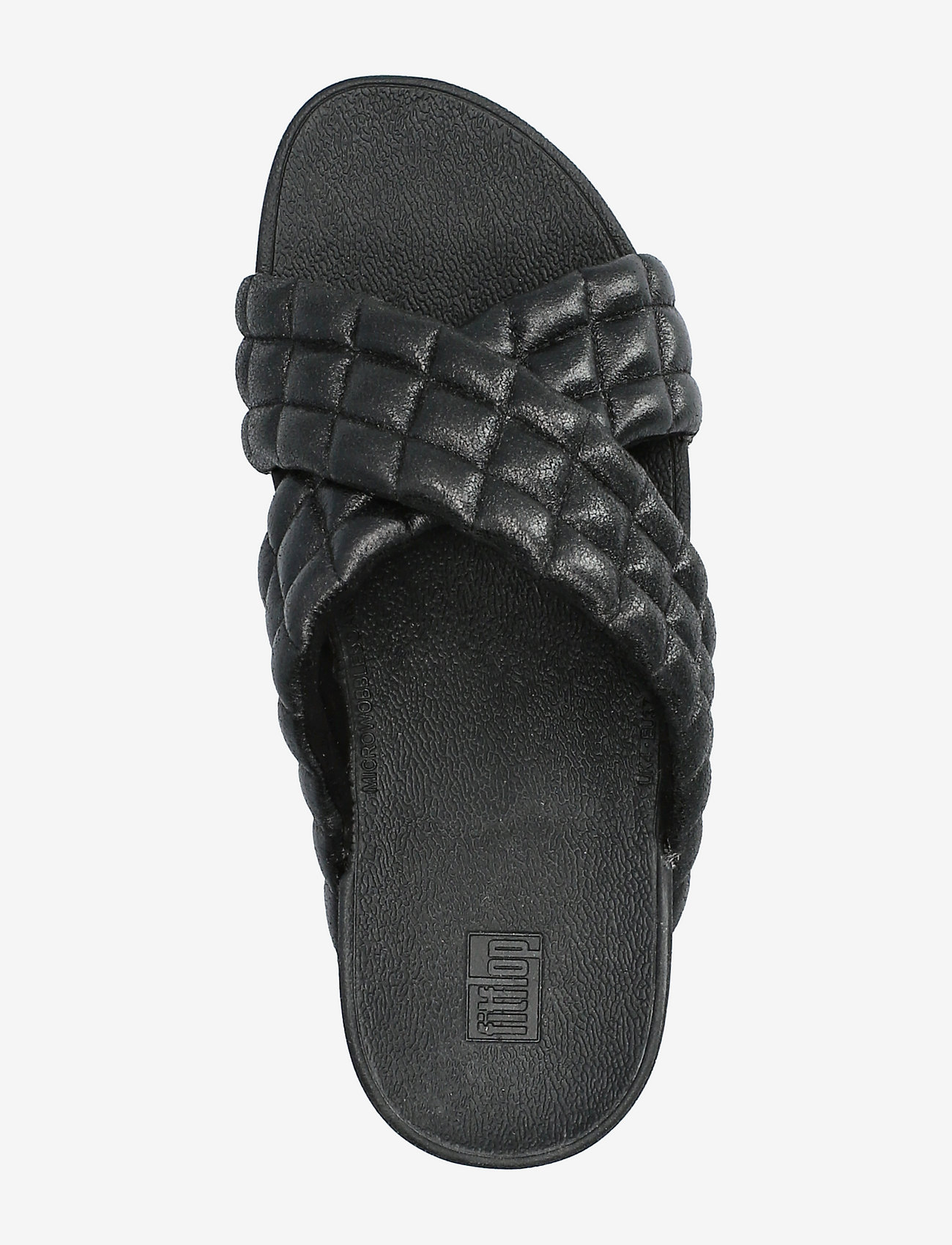 FitFlop - LULU PADDED SHIMMY SUEDE SLIDES - all black - 3